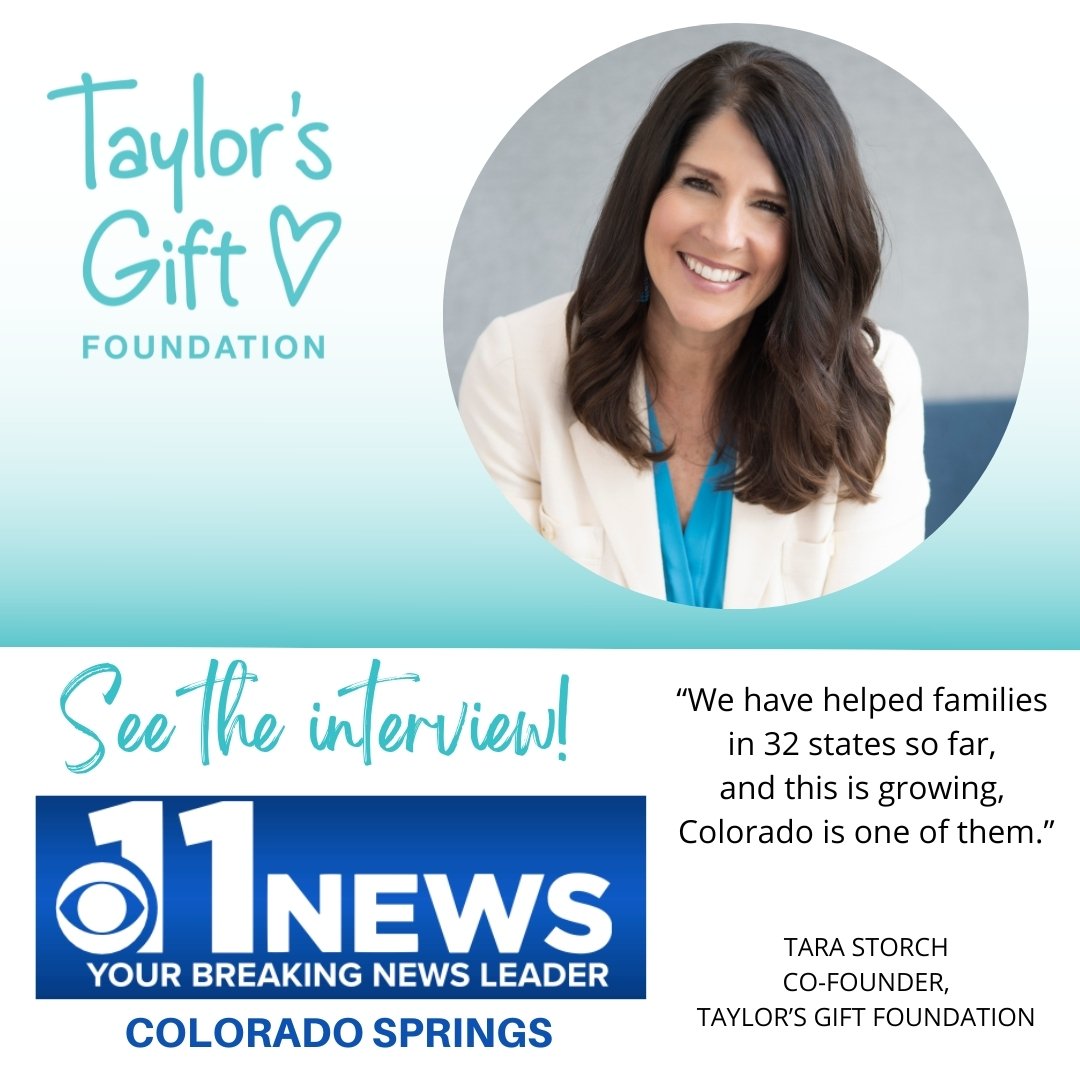 Recently, Tara interviewed with @kktv11news in Colorado Springs, and last weekend they aired a segment on Taylor's Gift. We're so appreciative of their time and support of our mission.💙 Beyond that, we're truly thankful to now offer grief support to