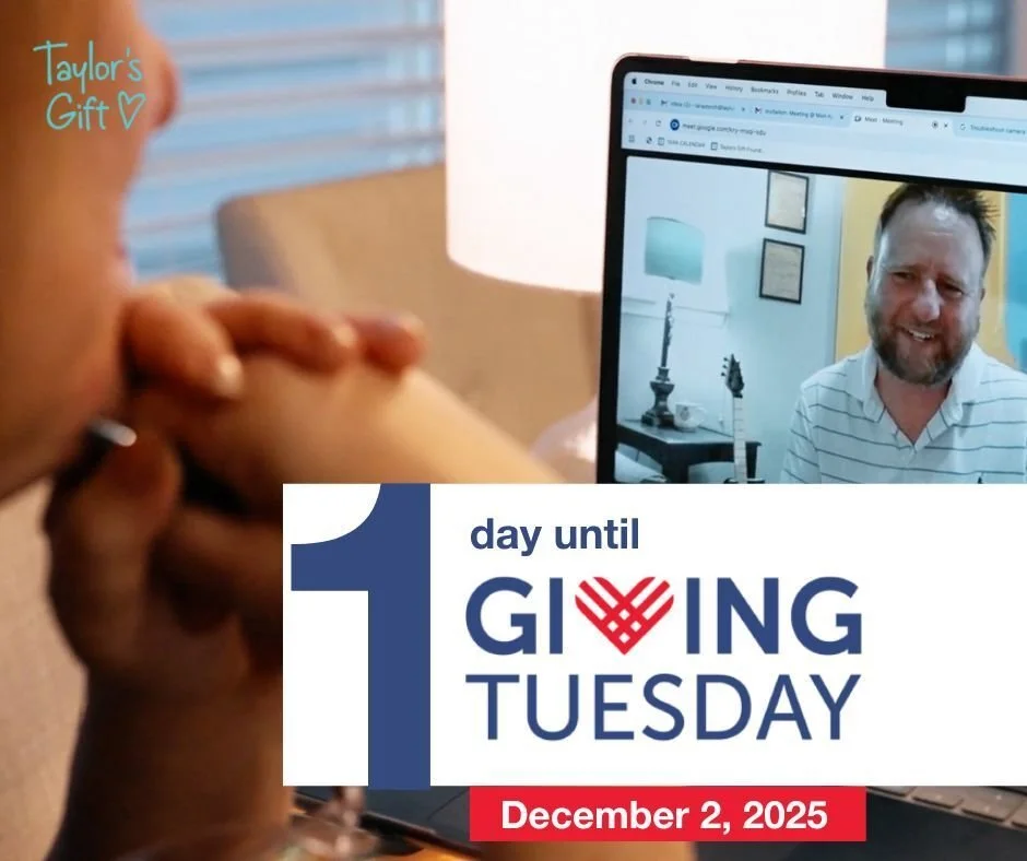 Tomorrow is Giving Tuesday &mdash; a day where generosity becomes action. 🩵
At Taylor's Gift, we walk alongside organ, eye, and tissue donor families during some of the hardest chapters of their lives. Your support helps ensure they never have to na