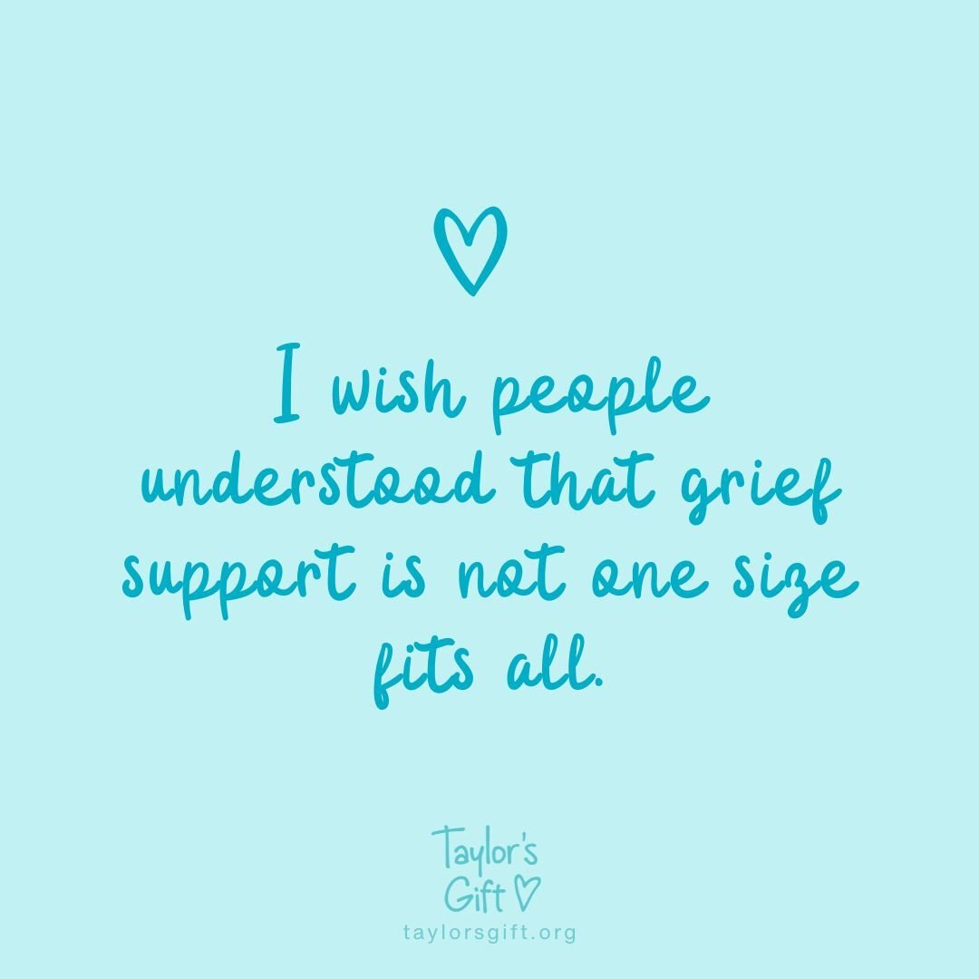 Grief support looks different for everyone. 🩵

For some, it&rsquo;s having a space to vent.
For others, it&rsquo;s sharing stories, feeling emotions without judgment, or simply setting small goals one day at a time.

At Taylor&rsquo;s Gift, our Cari