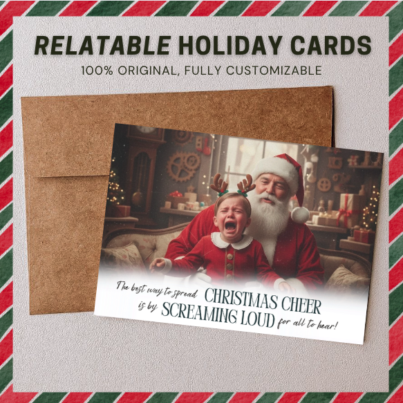 Screaming Loud for All to Hear! Christmas Photo Card Template