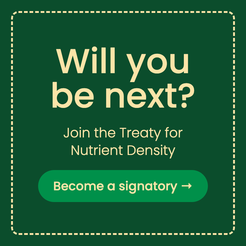 Add your organisation’s name in support of developing a shared, science-based 1 to 100 scale for food quality, and take your place alongside Bleu-Blanc-Coeur, CrowdFarming, the Sustainable Food Trust and Riverside Natural Foods.