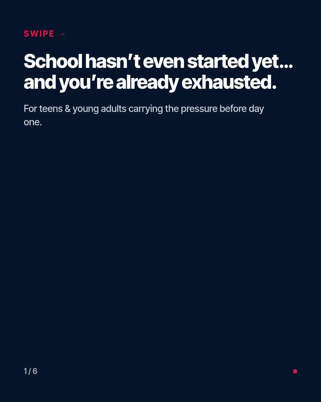 School hasn&rsquo;t even started yet&hellip; and you&rsquo;re already exhausted.

That doesn&rsquo;t mean you&rsquo;re weak.
It means the pressure got here early.

Schedules. Friend groups. Grades. Who you&rsquo;ll be this year.
Your brain started th