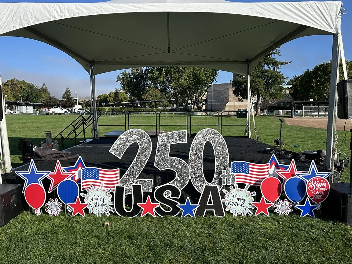 USA 250

What an incredible celebration of America's 250th birthday! ❤️🤍💙
We were honored to help celebrate this historic milestone with our patriotic 250 USA yard greeting. Thank you for letting Sign Dreamers of Tri-Valley be a small part of such 