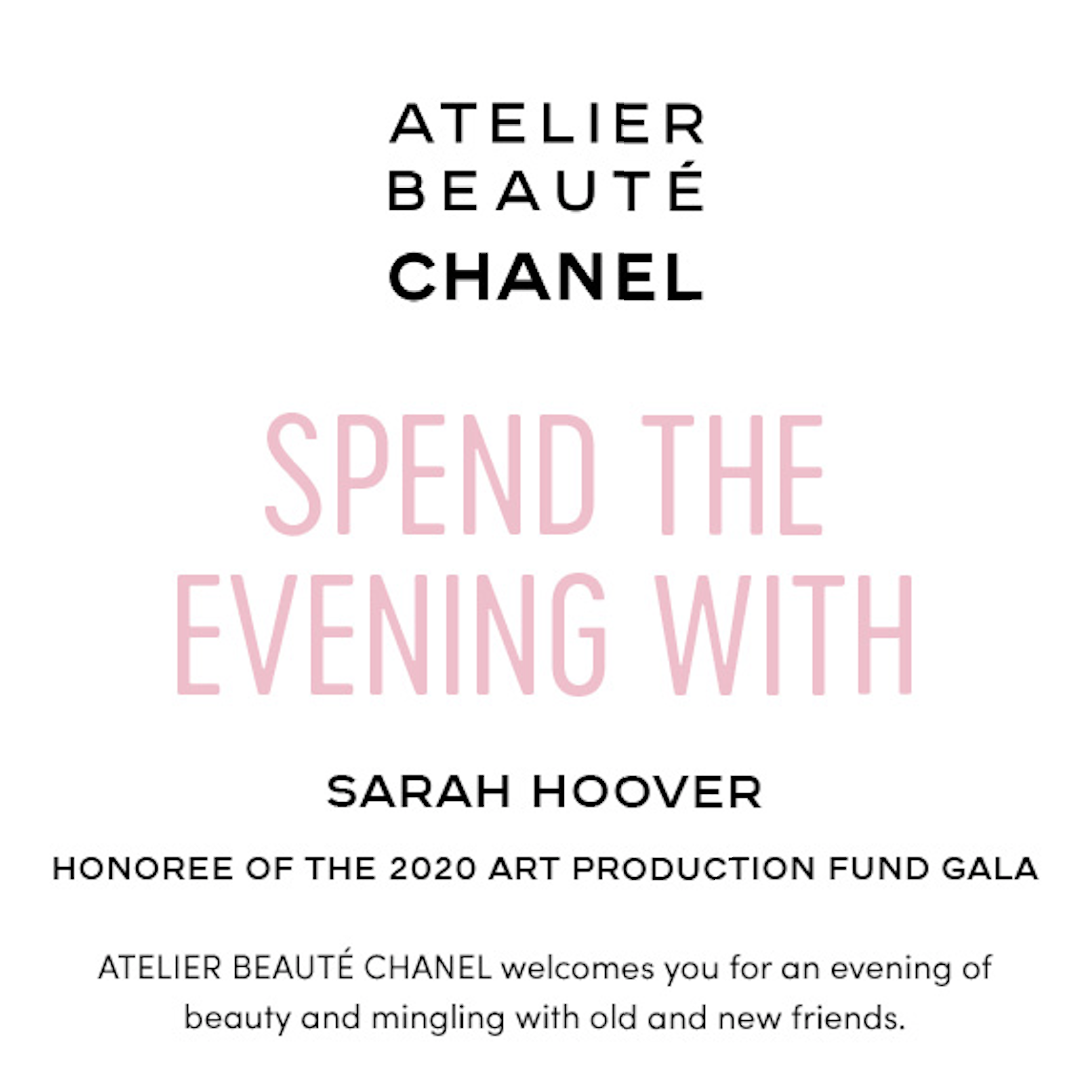 Atelier Beauté - Chanel: Spend the evening with Sarah Hoover