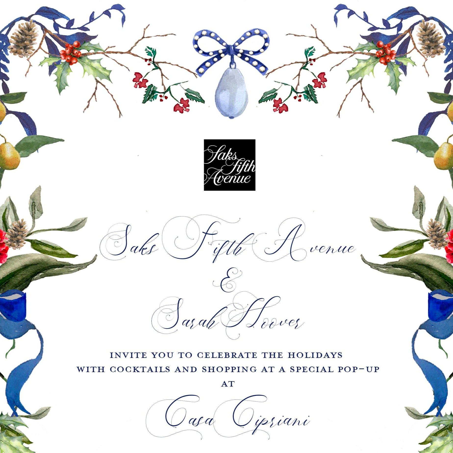 saks x casa cipriani christmas dinner