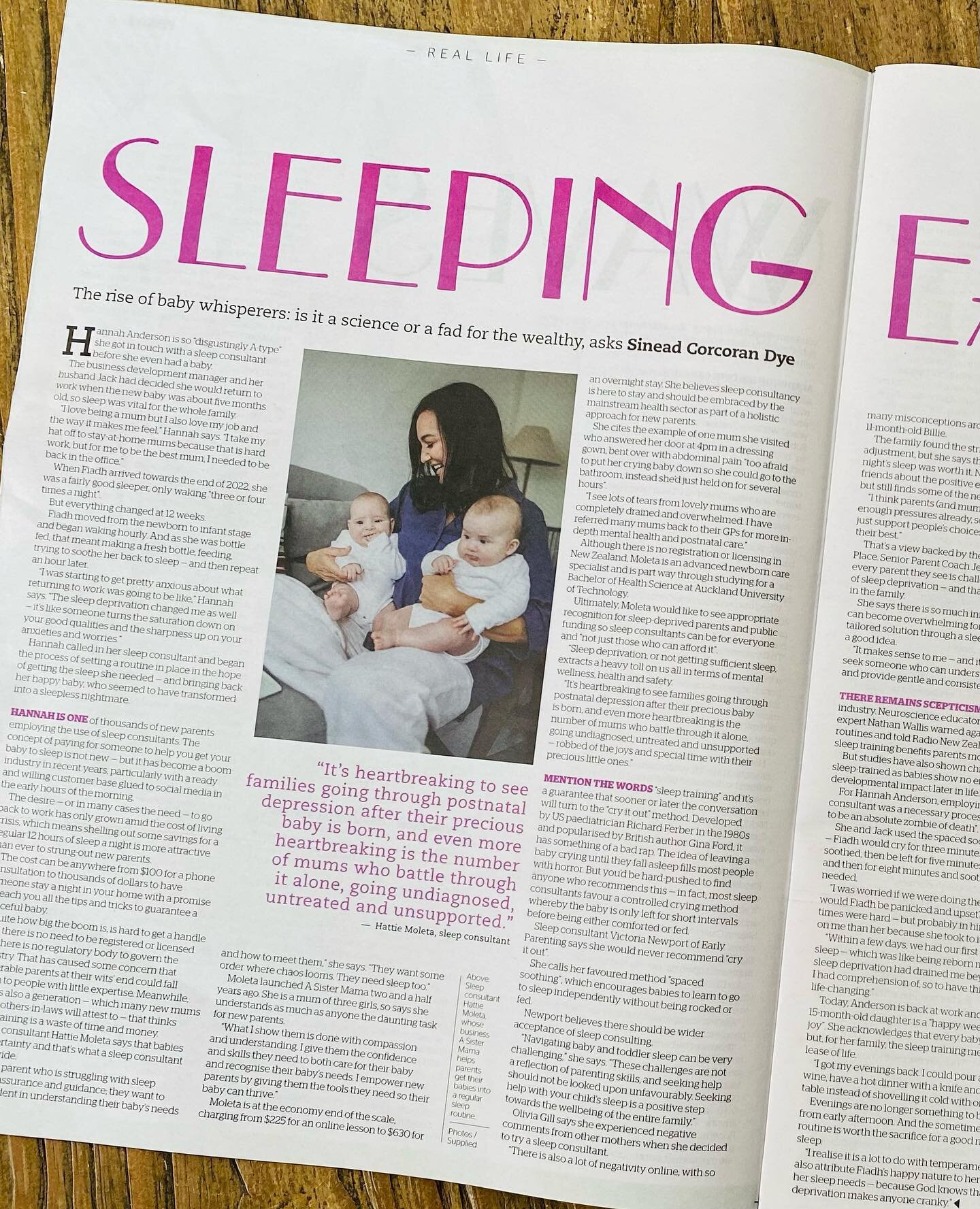 Always do what is right for you and your baby. There is no shame is asking for and receiving help. Thank you @sineadcorcoran.dye for shining a bright light on the overall wellbeing of the whole family 🤍 xx 🗞️ @nzherald