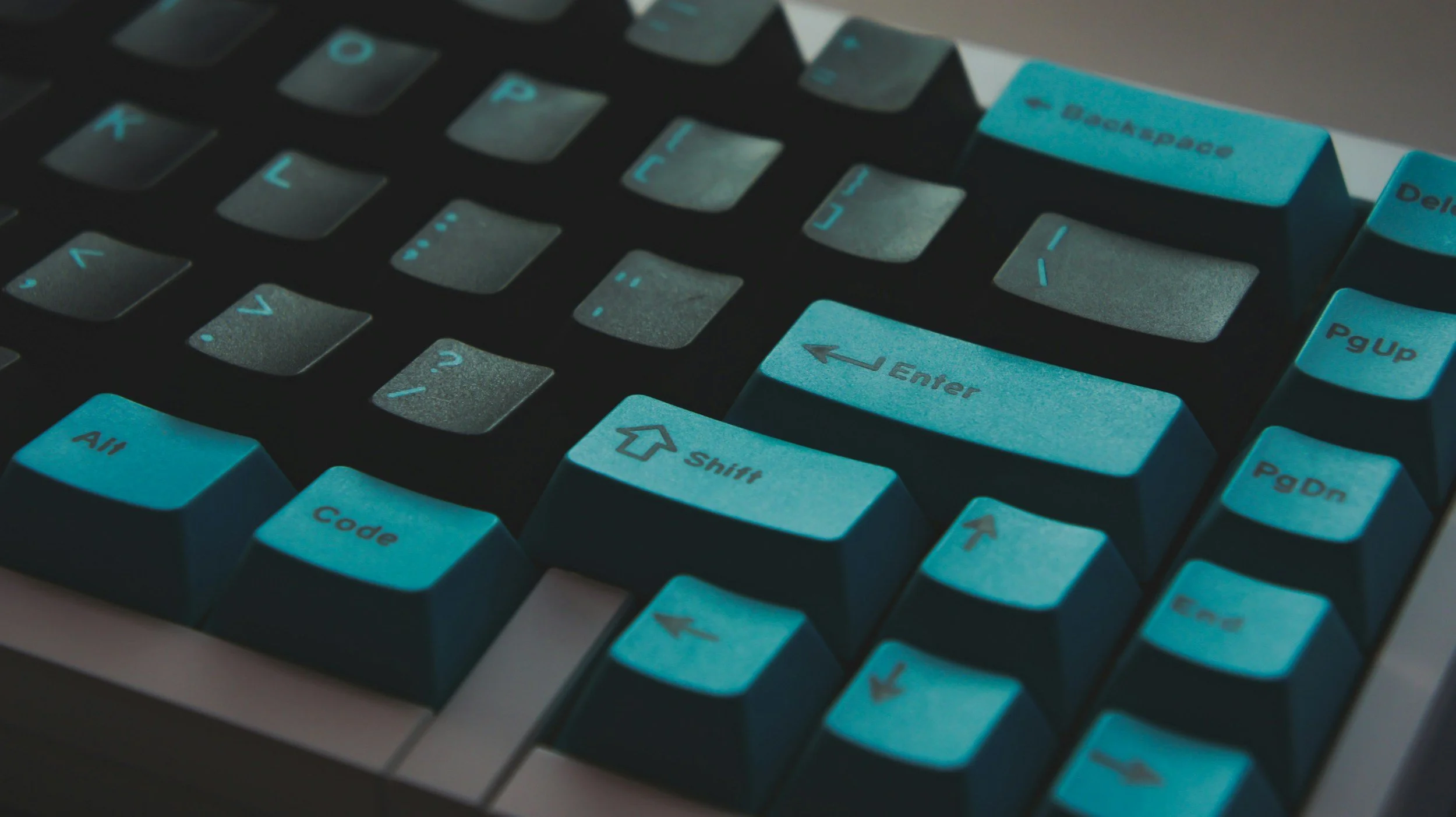 teal colored keyboard