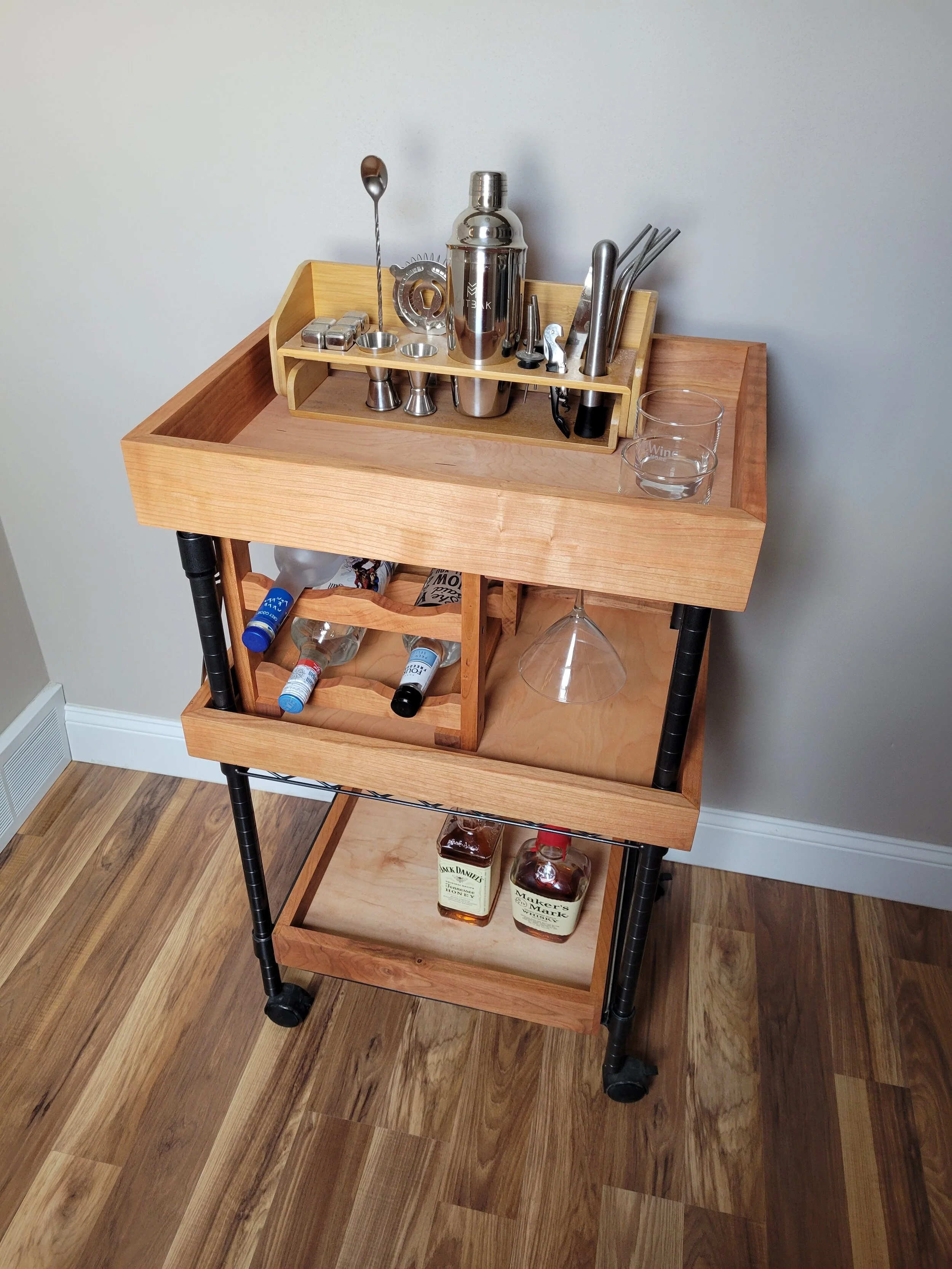 A bar on wheels means you can bring the bar to you.