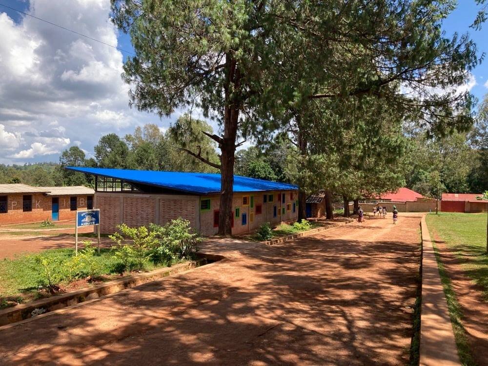  A  new preschool and kindergarten building  for the community, funded by donors and built by the Kibuye construction crew 