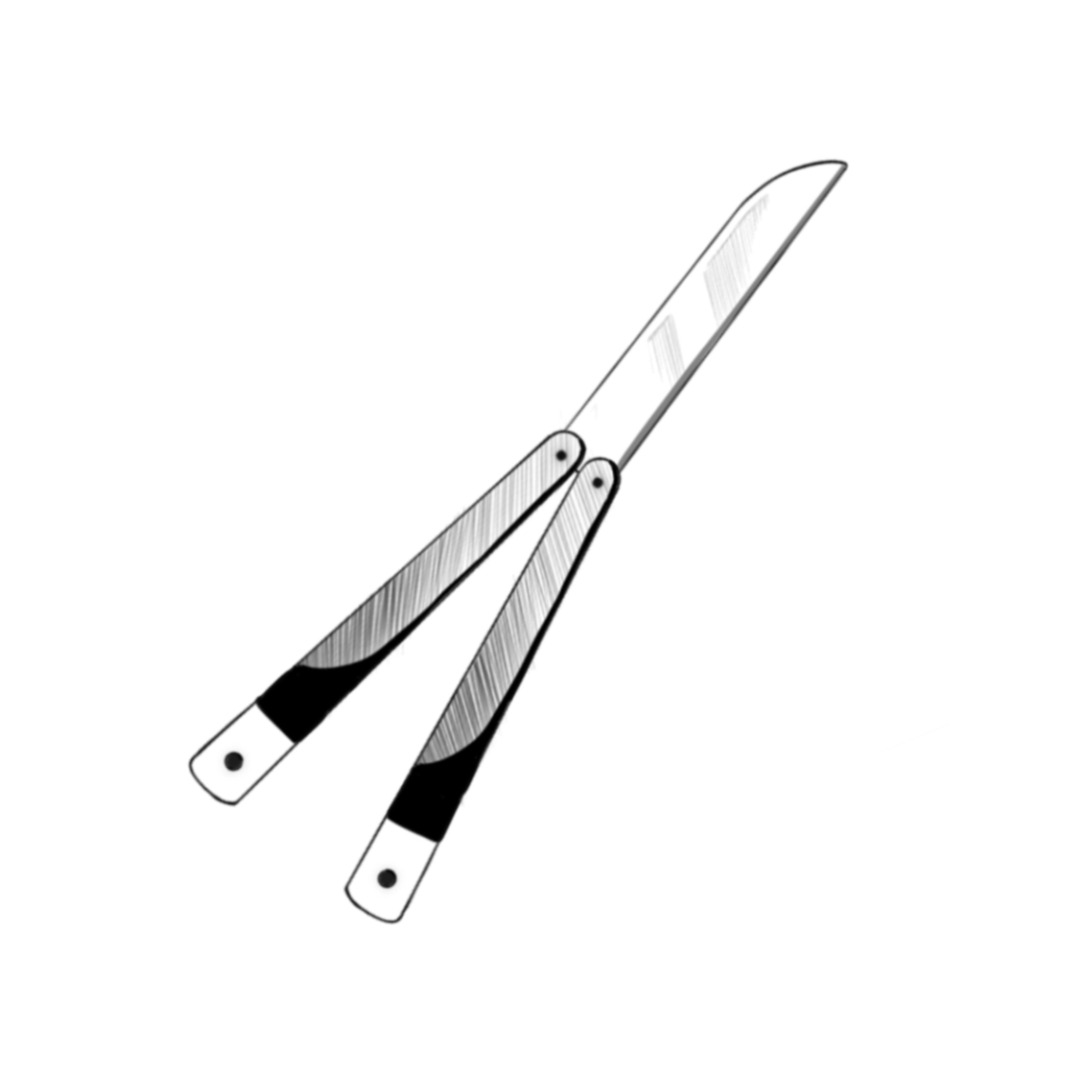 dagger switchblade metal tattoo black and white