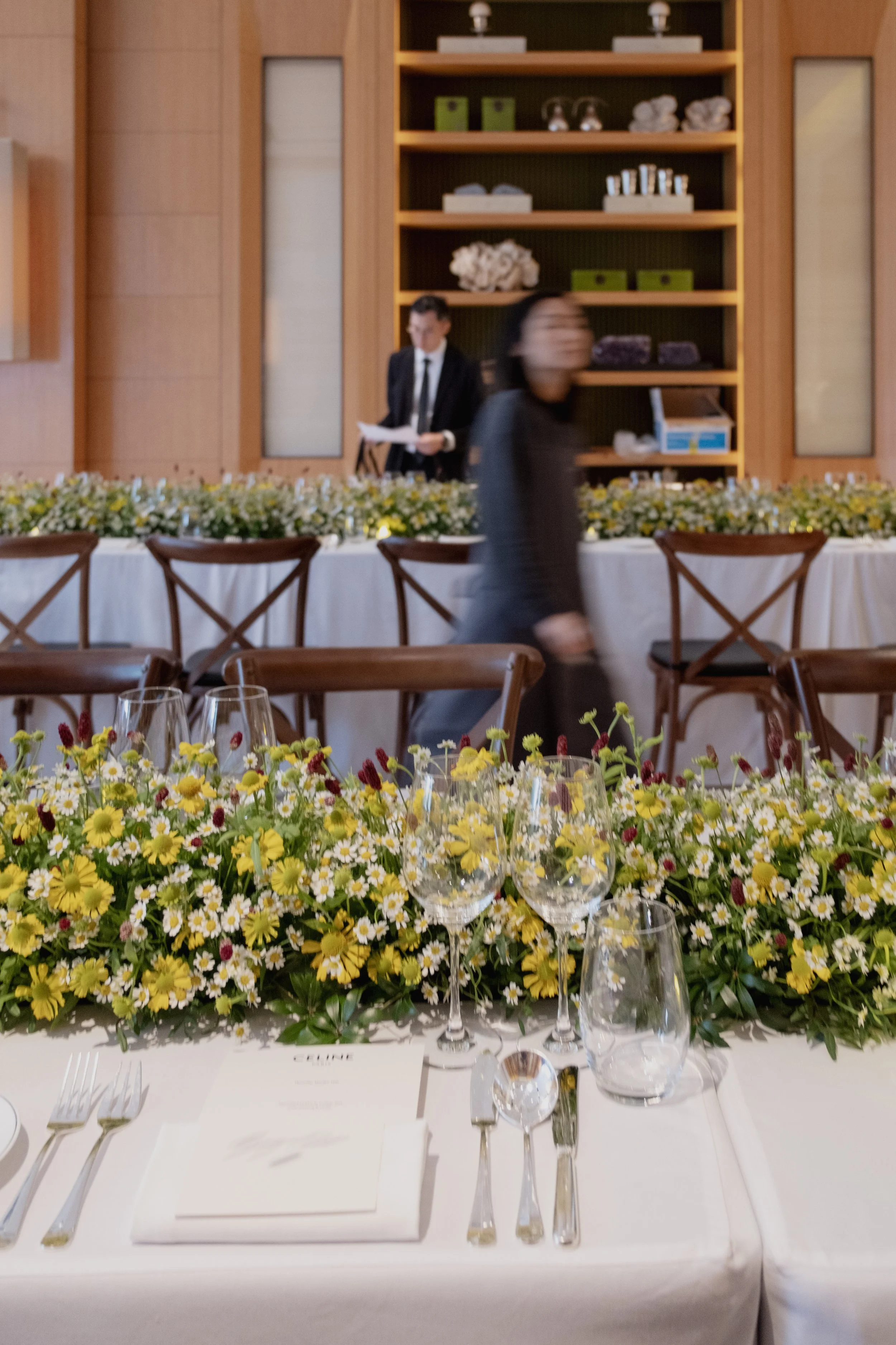 Table Flowers for a Private Dinner at Upper House