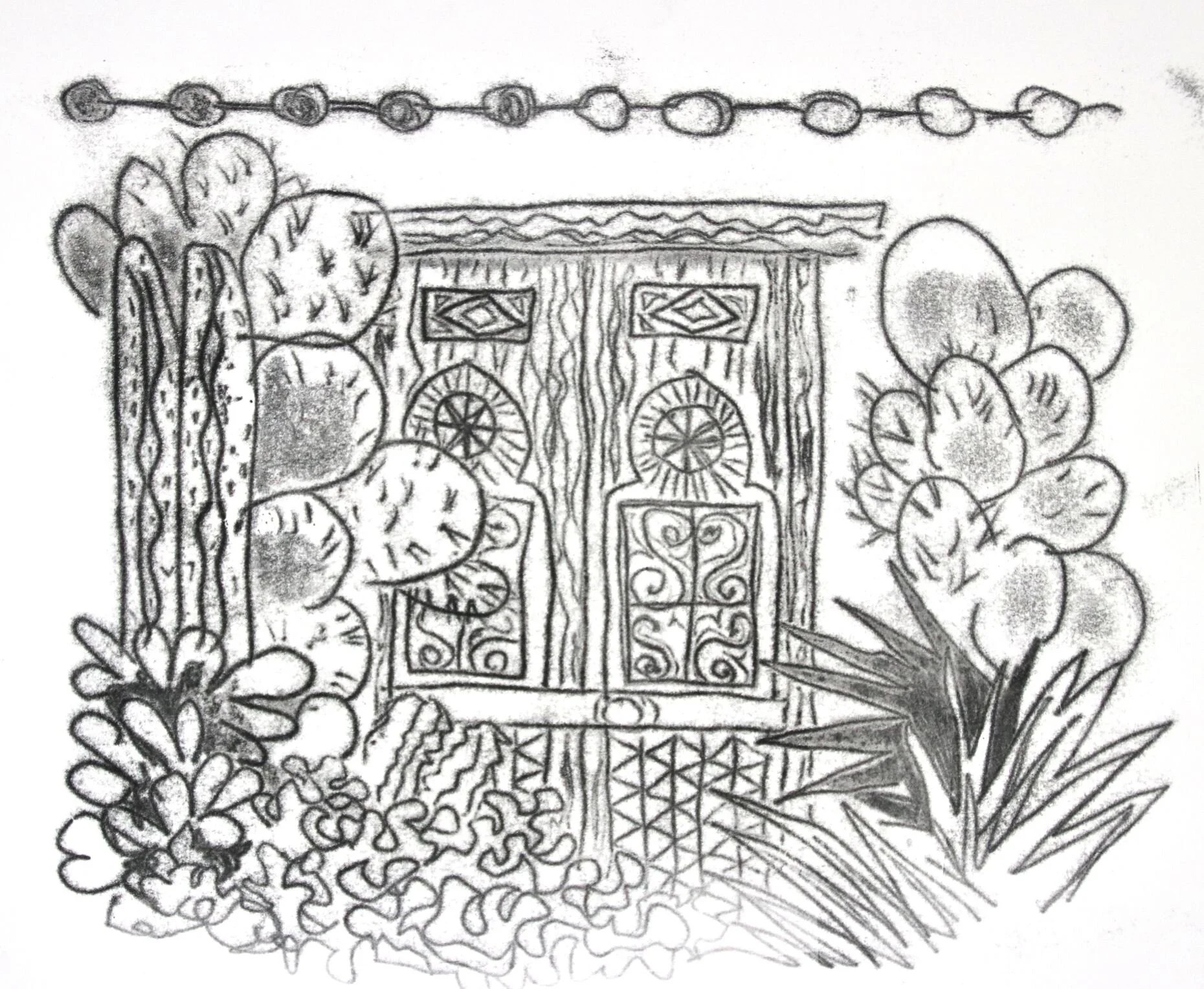 Marrakesh II mono print