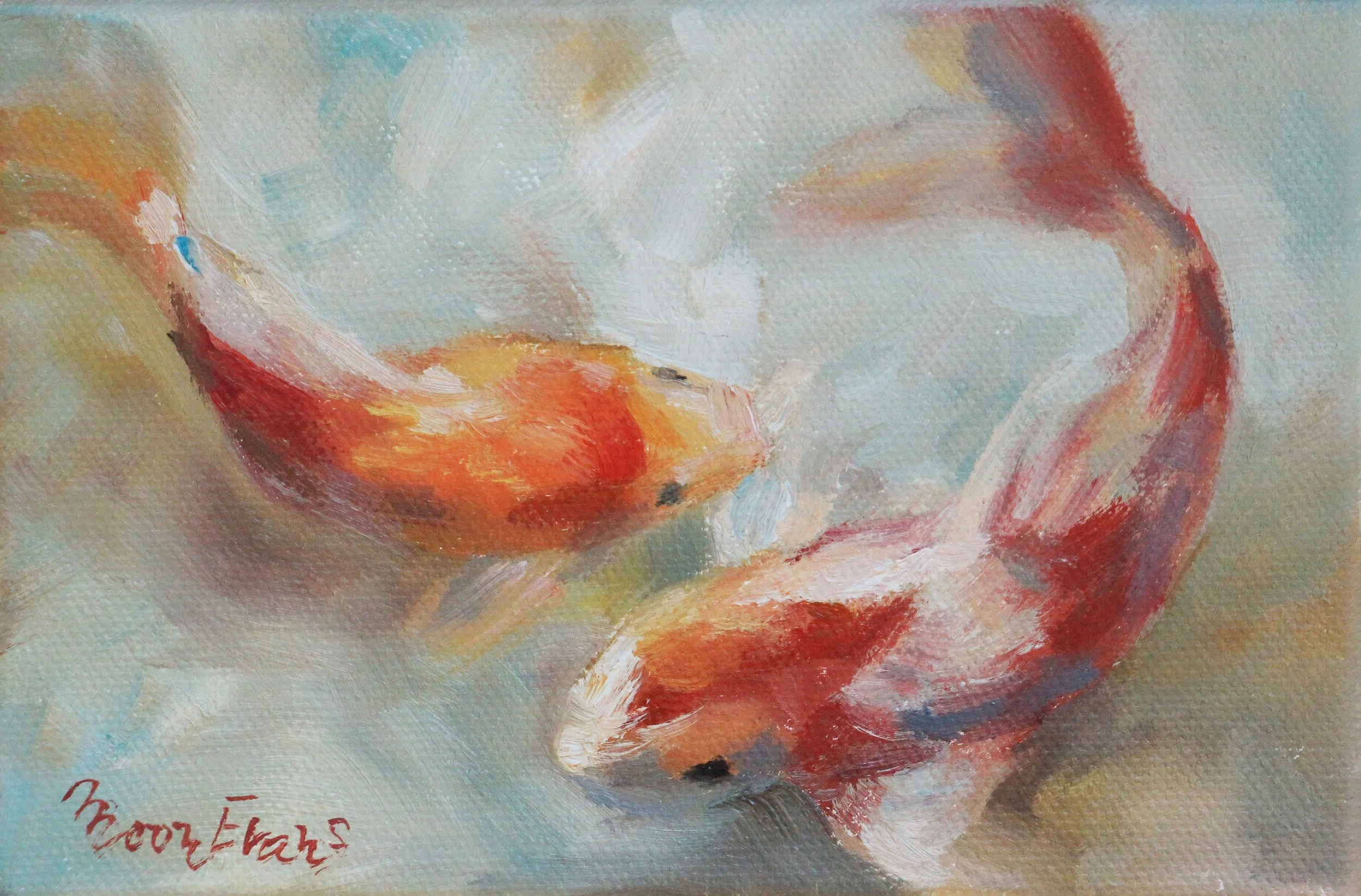 Finding Stillness Through Movement: Painting Two Koi