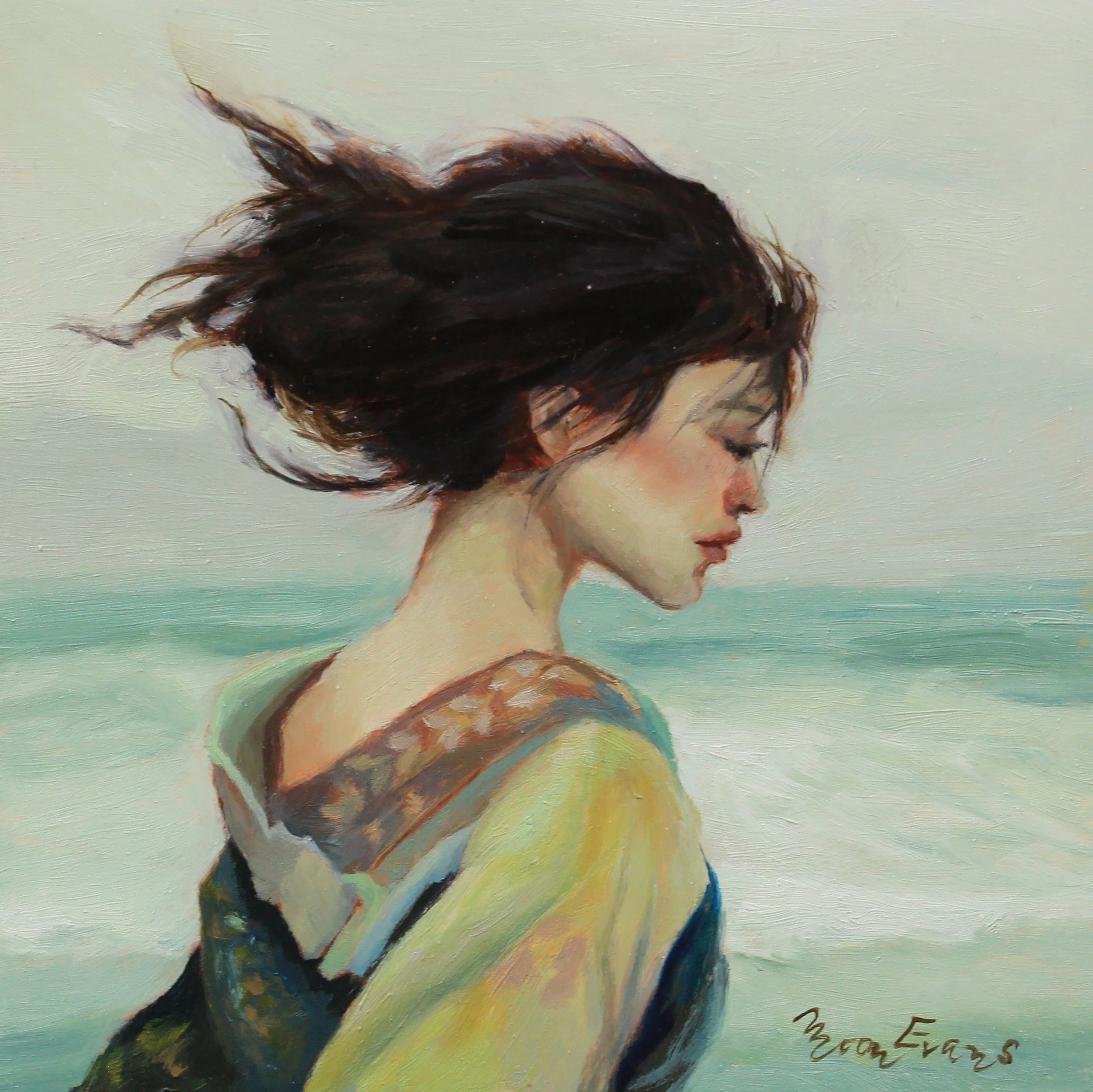 Japanese Kimono Lady Oil Painting