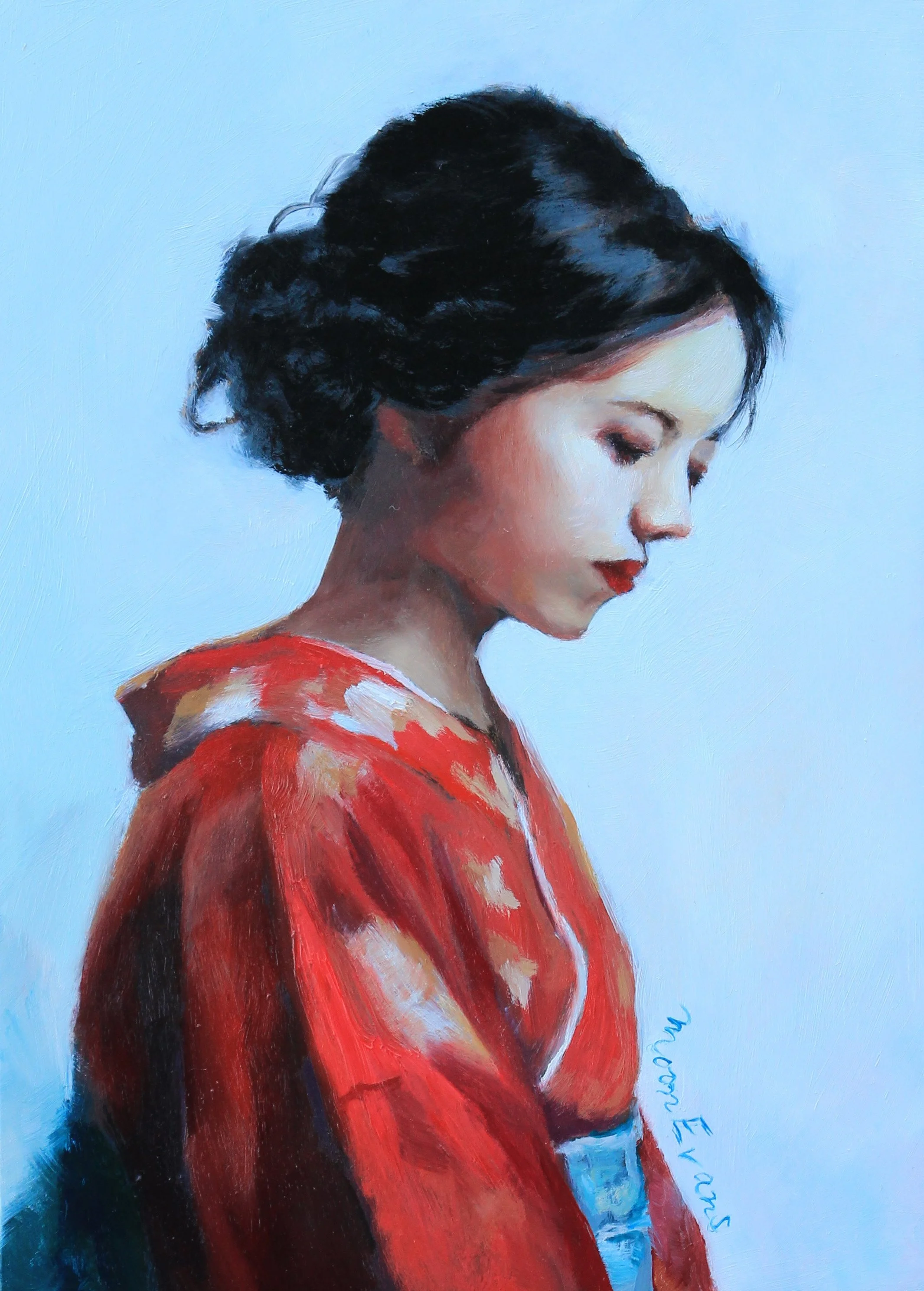 Japanese Kimono Lady Oil Painting
