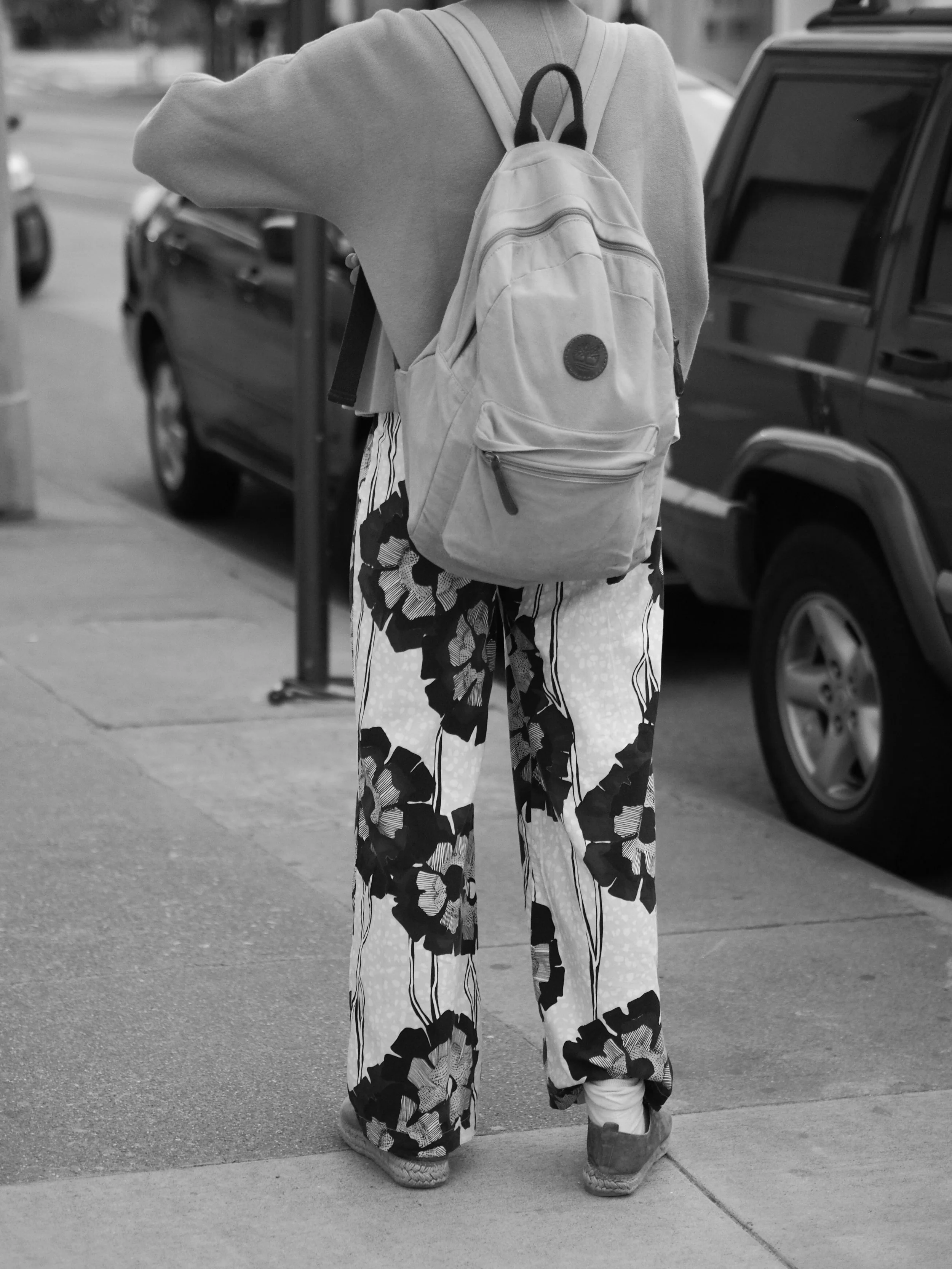 The Lady in the Floral Trousers.