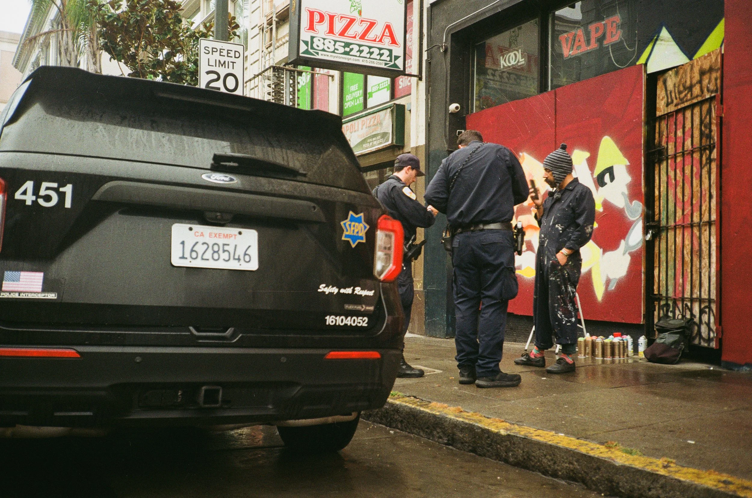 Graffiti Artist being fined in Tenderloin.