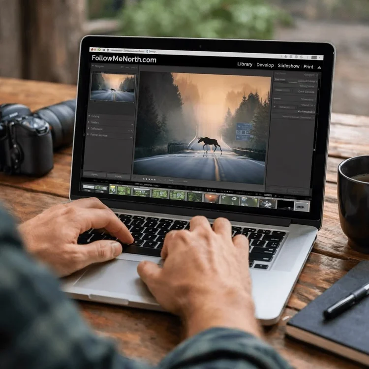 Editing wildlife photos in Lightroom during a private photo editing workshop