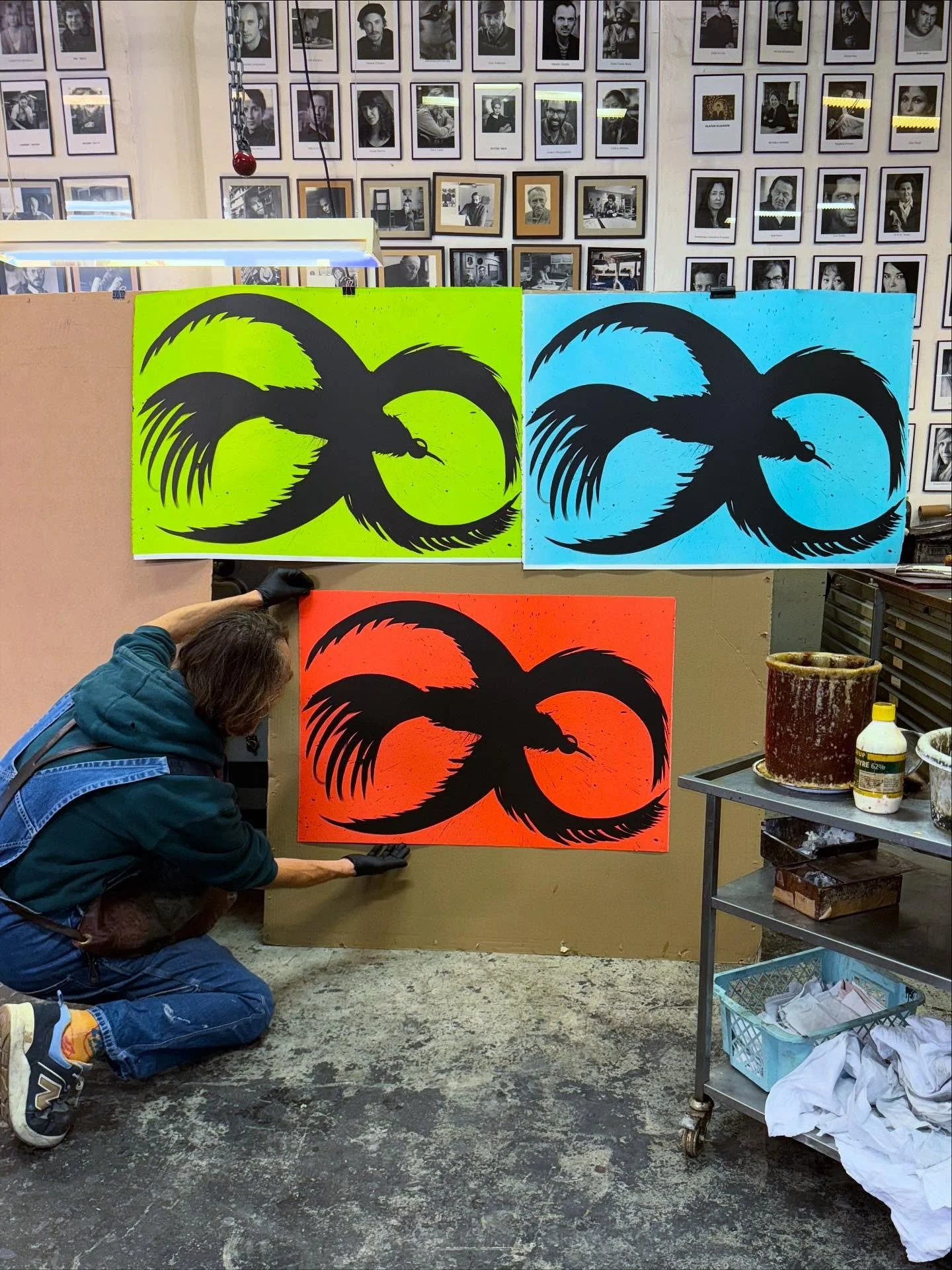 Just finished three new lithographic prints made together with the incredible team of master printers at @editioncopenhagen

1.  The Hunt for Eternal Life 
2.  Far Away from Home 
3.  Single Eye Solution 

69 &times; 100 cm &mdash; each signed and nu