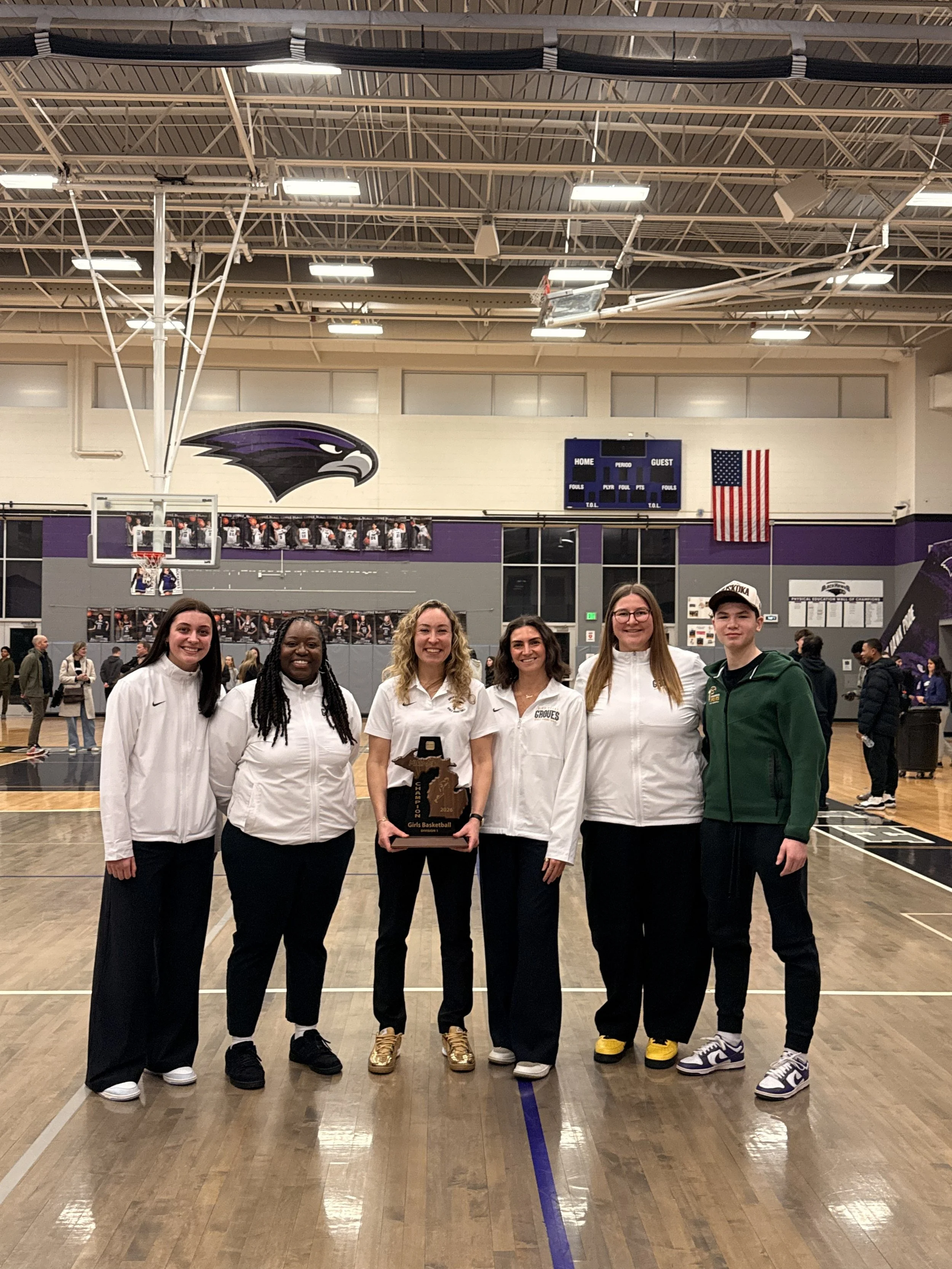 2026 MHSAA District Champs - Birmingham Groves Coaching Staff - Division 1