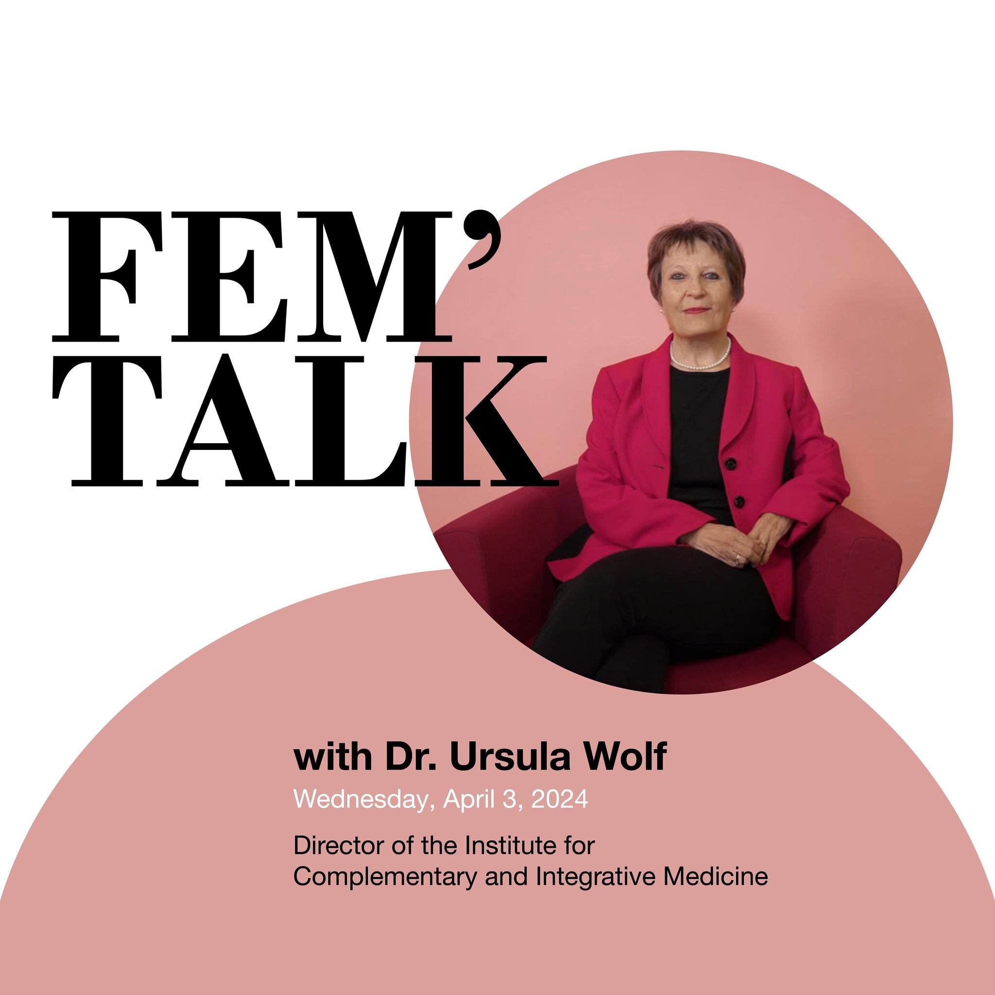 &laquo;Be authentic because that is what your counterparts sense, and that will build trust.&raquo;

✨✨FEM&rsquo;TALK x Ursula Wolf ✨✨

🌟 An inspiring conversation with Dr. Ursula Wolf - Director of the Institute for Complementary and Integrative Me