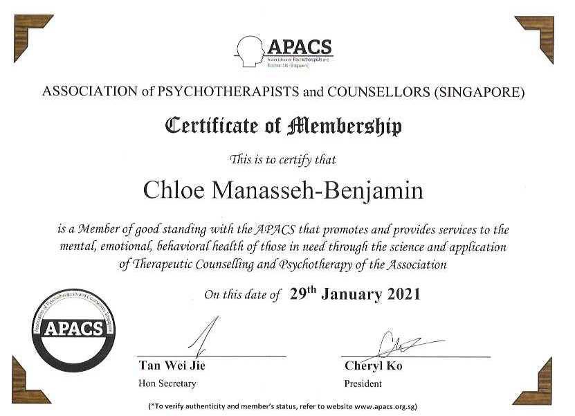 APACS Certificate of Membership