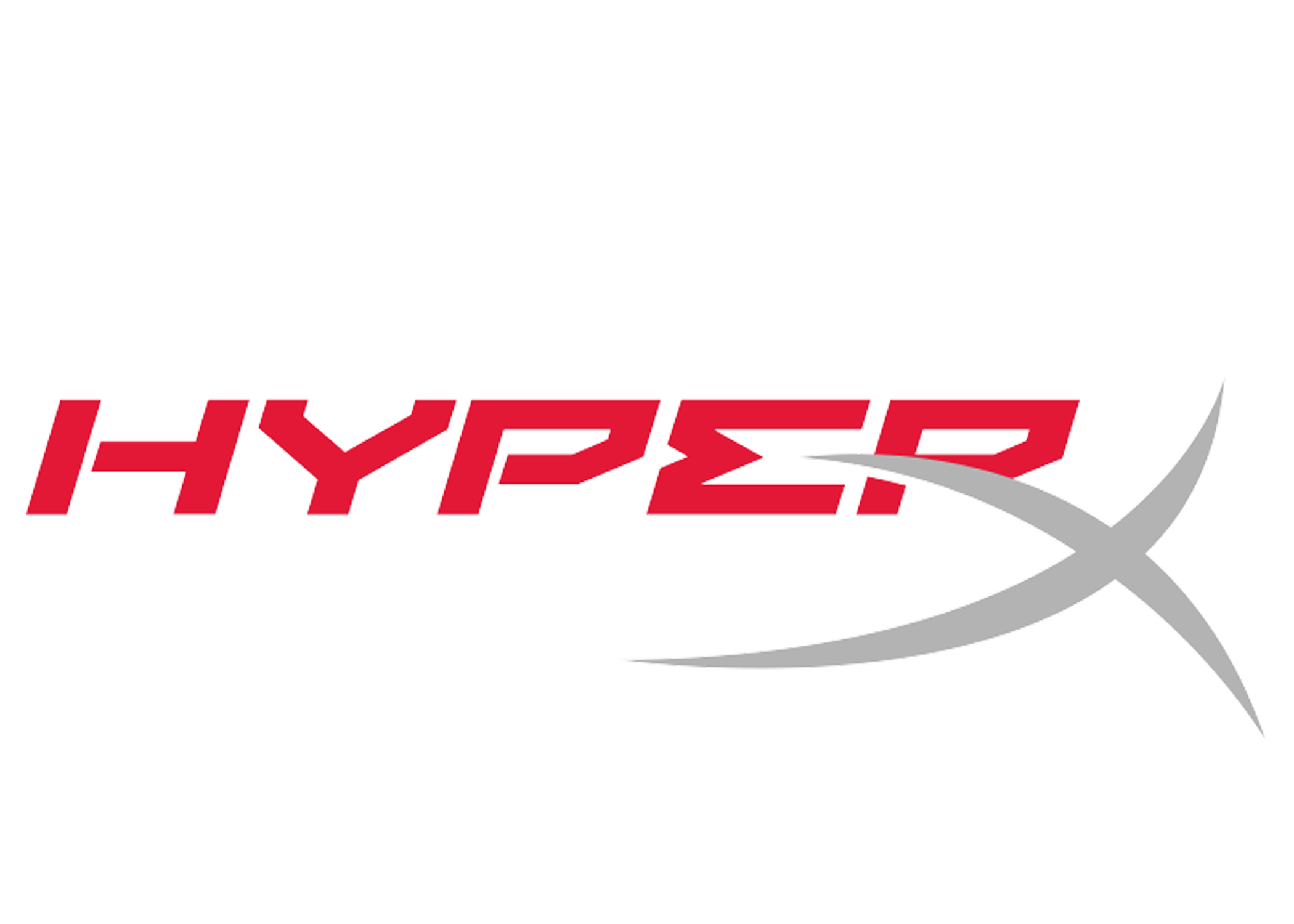 HyperX logo with red text and a stylized silver and red sword