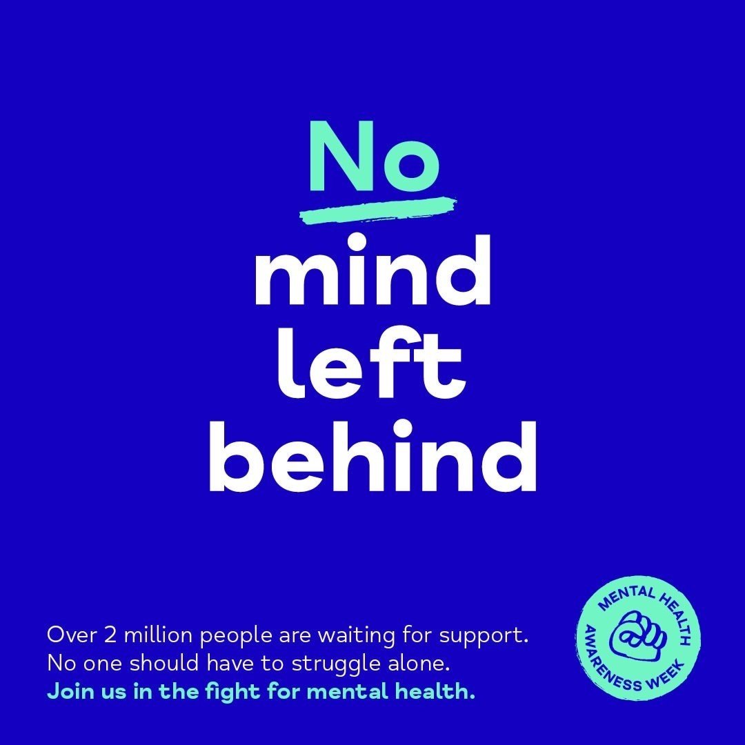 This year's Mental Health Awareness Week is 13-19 May 📅 ⁠
⁠
Why not sign up to our 'Go Blue' Fundraiser and help raise vital funds for our charity? Link in our bio and story!☝️ ⁠
⁠
Too many of us aren't getting the help we need. Over 2 million peopl