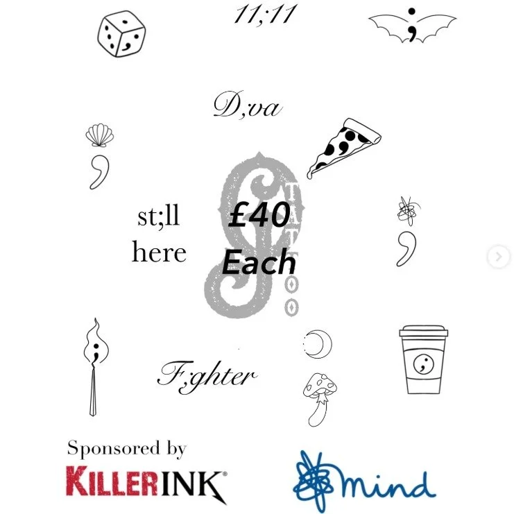 β¨ This Friday, @oliverjtattoostudio in Leigh-on-Sea will be holding their annual fundraiser in aid of South East and Central Essex Mind.
The semicolon tattoo is more than just ink — it’s a symbol of hope, strength, and the choice to keep