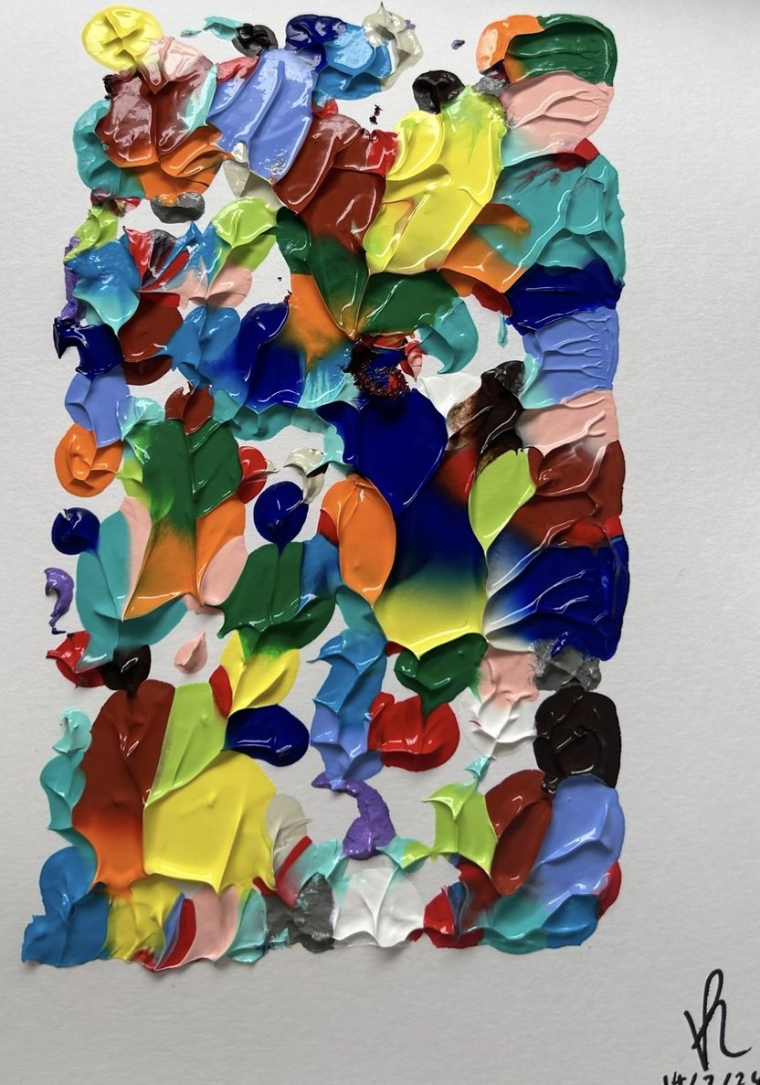 Paint Print - Acrylic on card - 2024