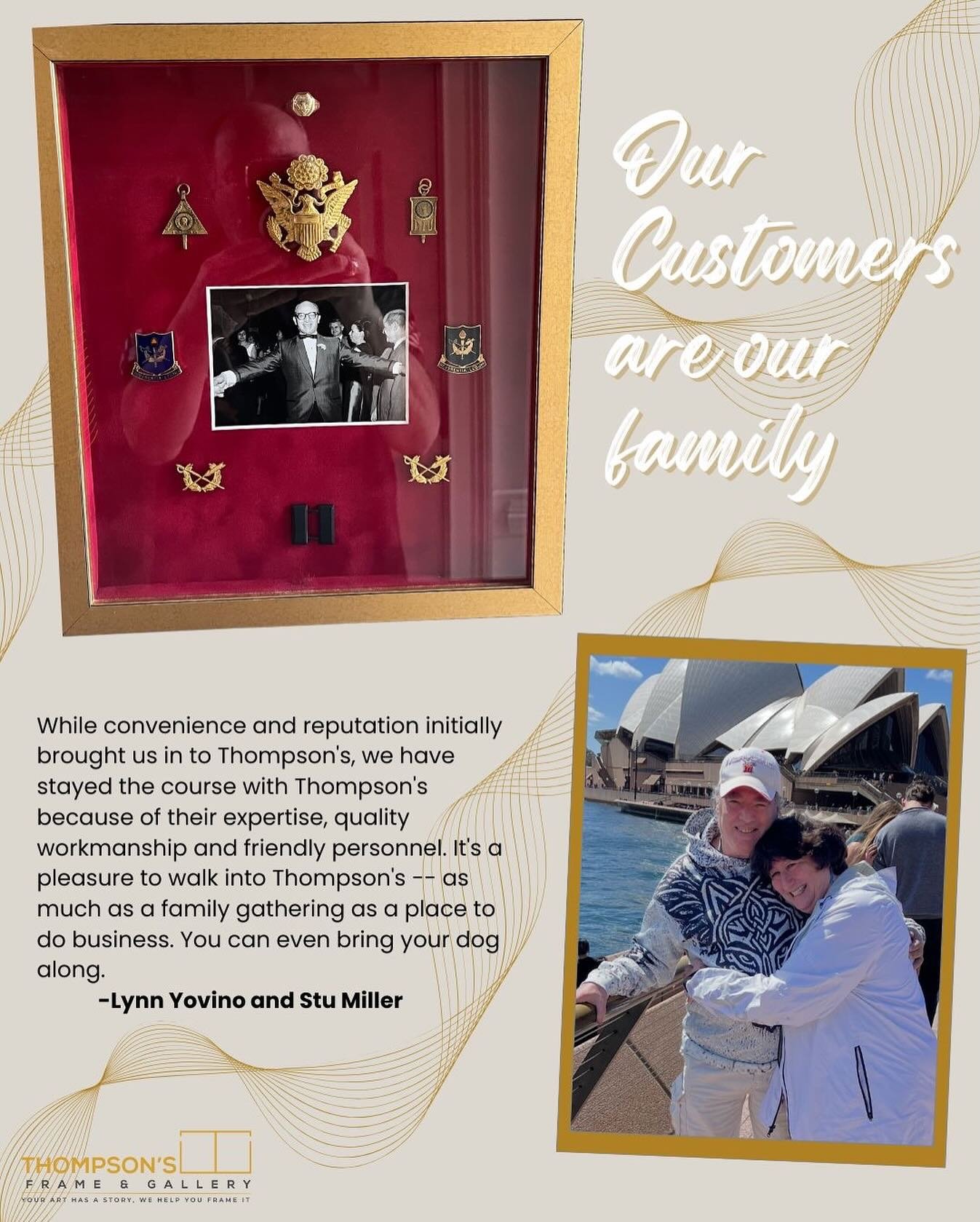 For decades, our team at Thompson&rsquo;s Frame &amp; Gallery has worked to preserve our community&rsquo;s most cherished memories. We are filled with gratitude due to their continued support and trust in us framing their valued pieces. To show our a