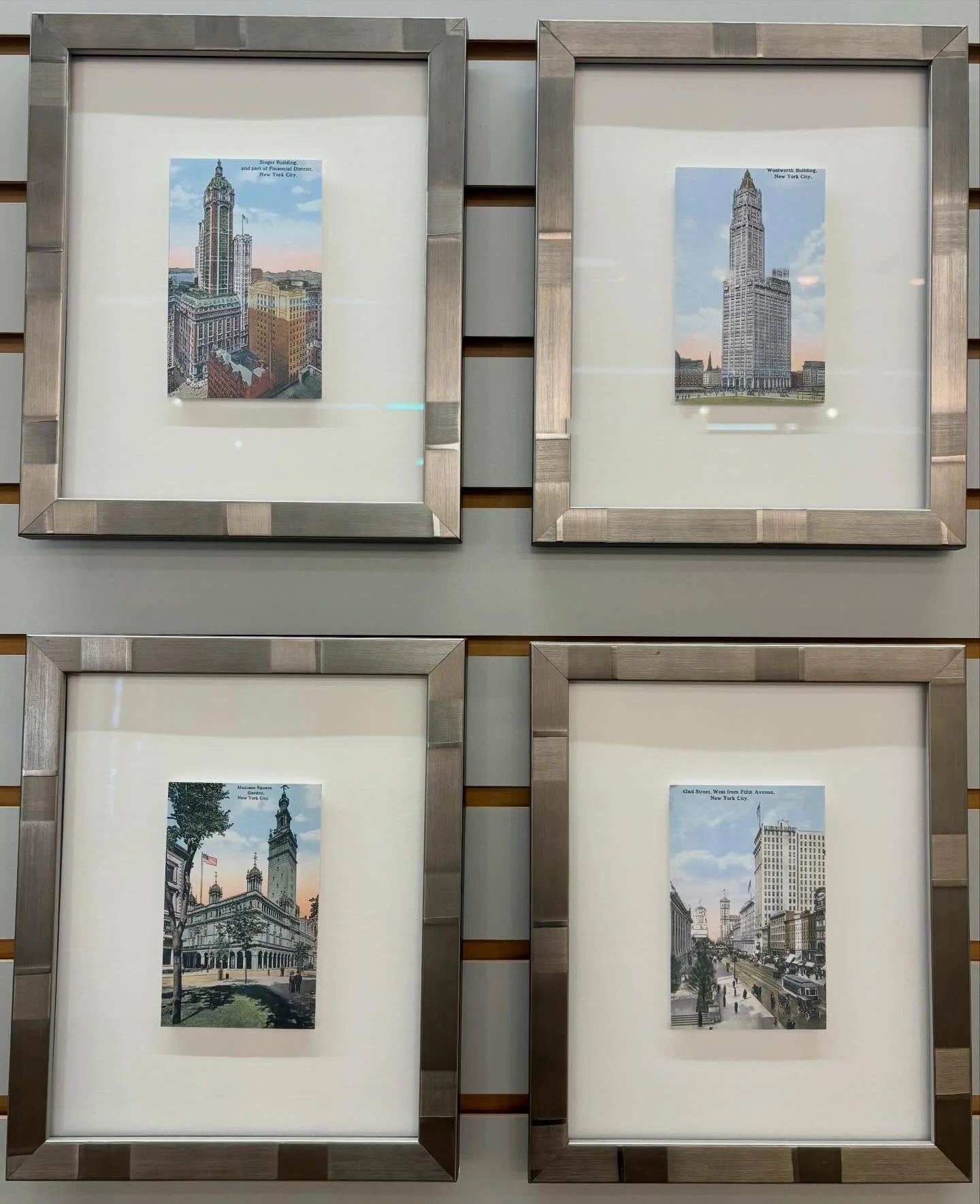 New York! New York! These vintage NY city scenes are top mounted on soft white and framed in the perfect modern compliment! Regularly $49.99 each, but 50% off in February ❤️❤️! We have 8 to mix and match for your gallery wall! 

#newyorkcity #frameda