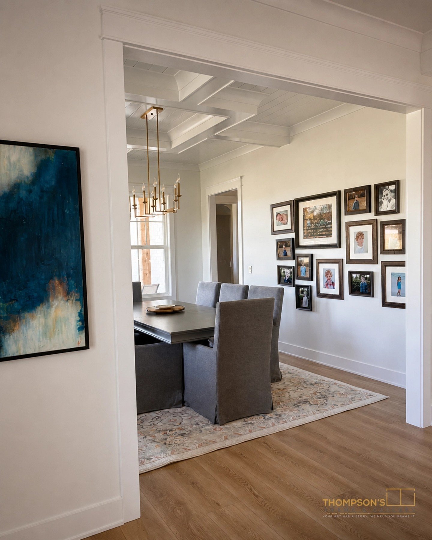 Welcome back to our Owner&rsquo;s Home Series!! ❤️

We&rsquo;re so excited to invite you into Ben and Christi&rsquo;s dining room. We filled the space with gorgeous frames in rich browns and golds to contrast the white walls and modern furniture. Fro
