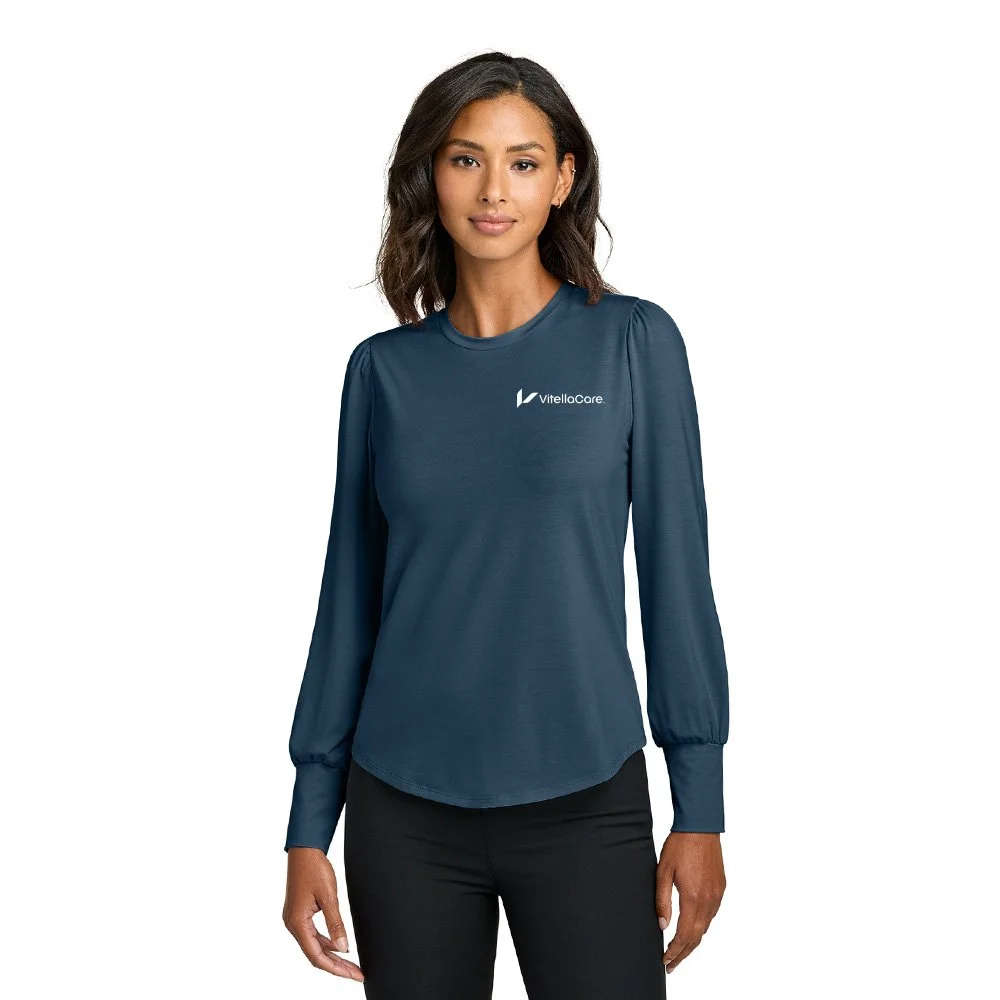 Mercer+Mettle Women Stretch Jersey Long Sleeve Blouson Top