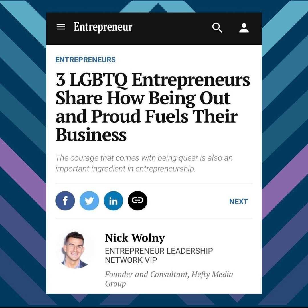 I'm so honored to be featured in Entrepreneur in this piece on the unique strengths and resiliency that comes from being an LGBTQ+ business owner. 
🙌
And in such good company with @tylerjmccall and @sirroberttakespics!

A sneak peek from the intervi