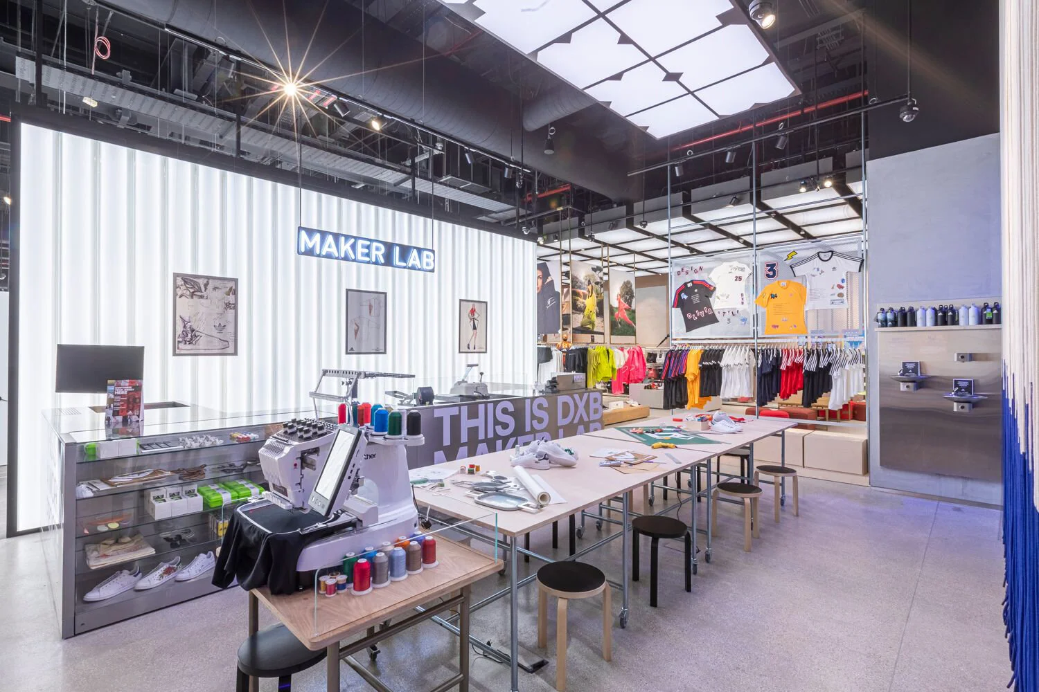 adidas-flagship-store-dubai maker lab customisation and embroidery area
