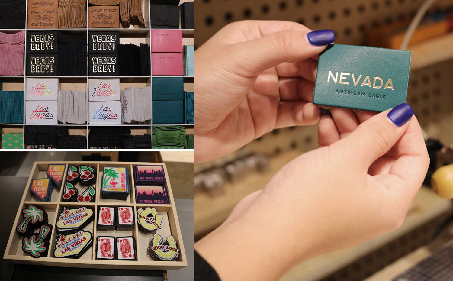 Customisation patches and Las Vegas themed graphics displayed inside the American Eagle Flagship Store Las Vegas.