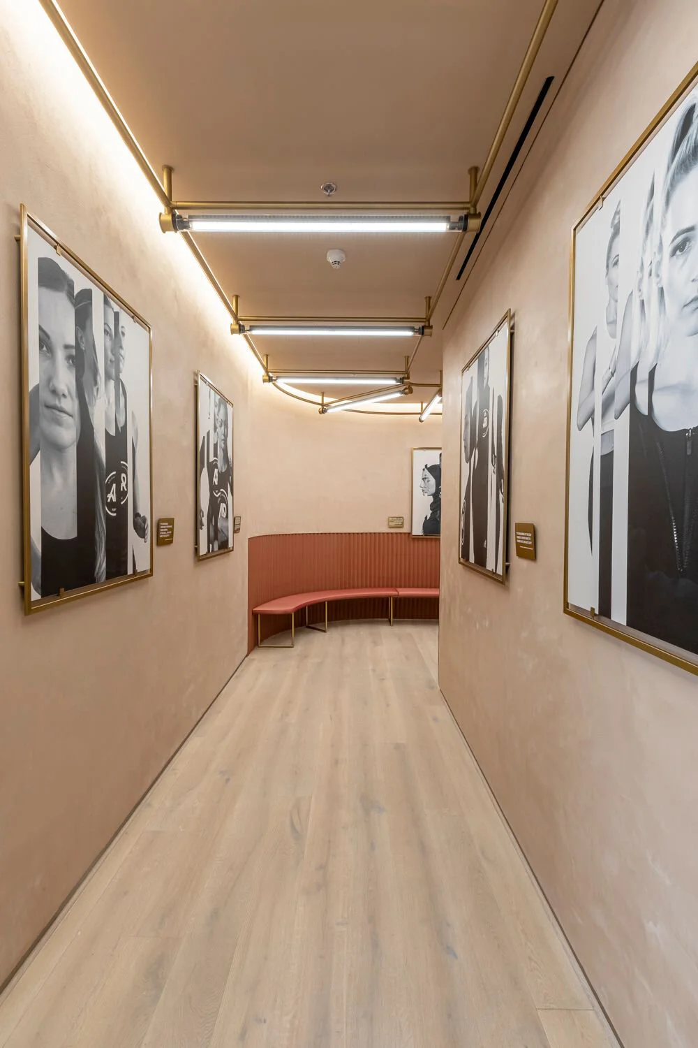 adidas-flagship-store-dubai fitting room corridor with branded artwork