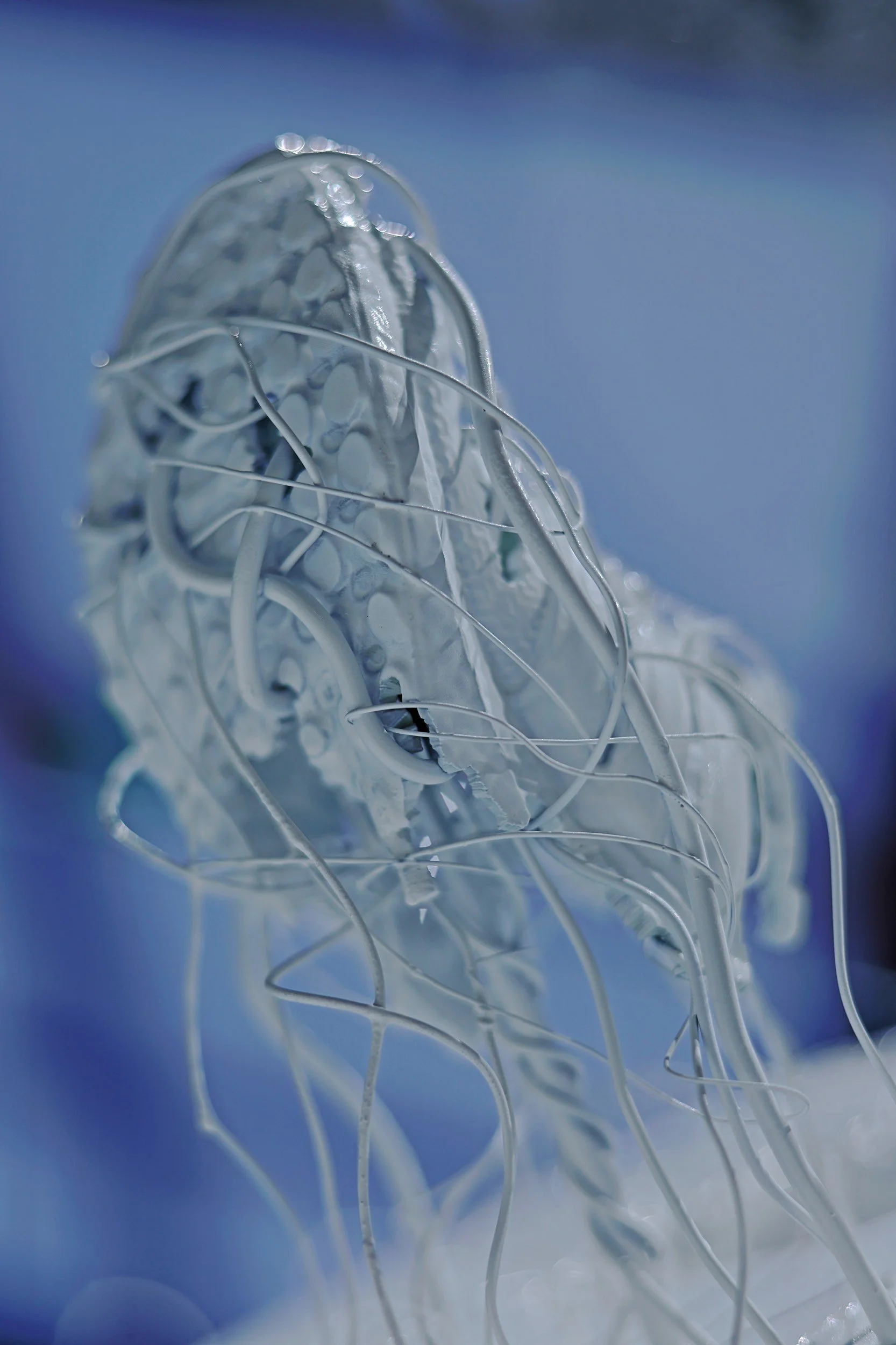 Sculptural close-up detail of experimental footwear installation inside the Adidas Flagship Sanlitun Beijing.