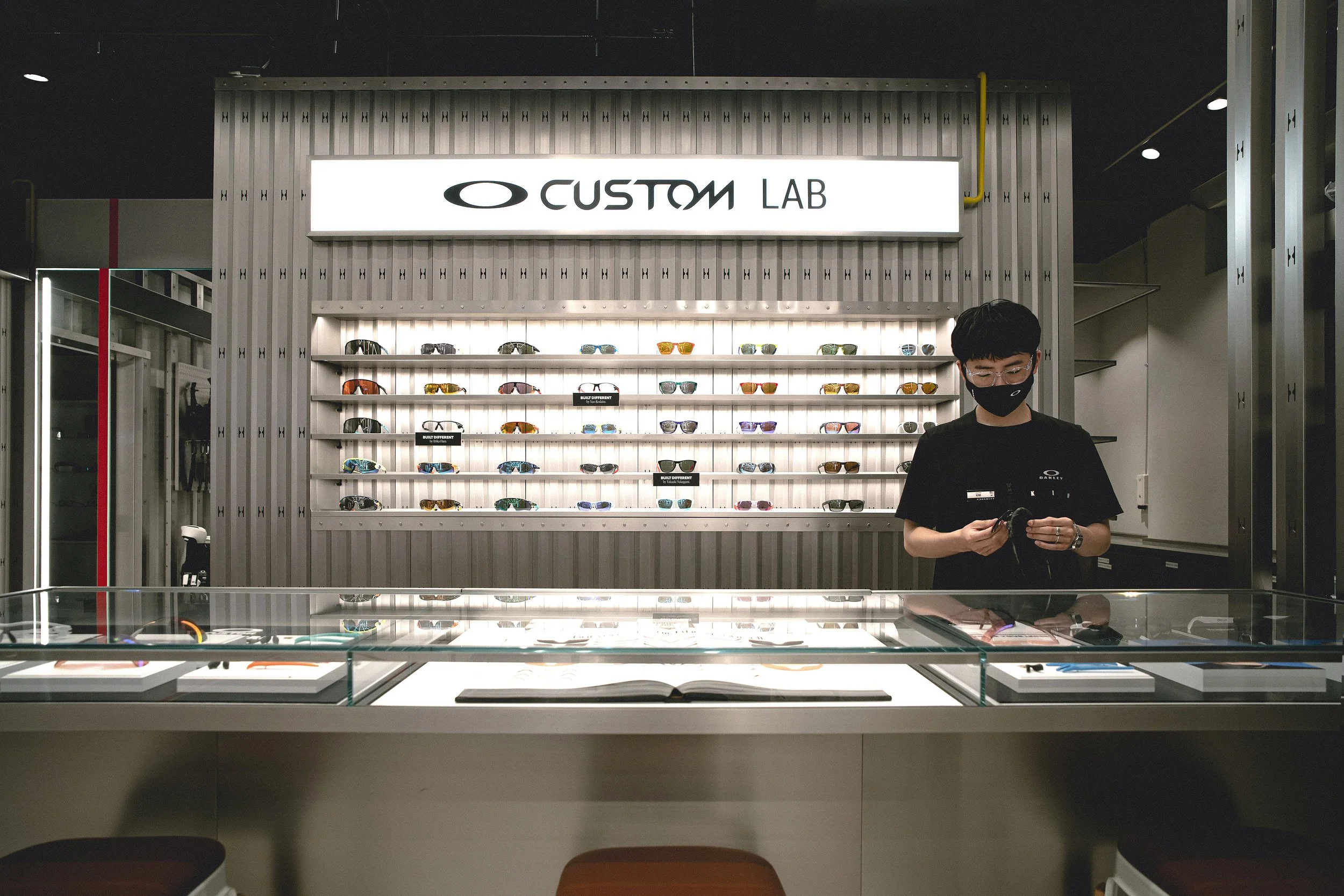 Custom Lab counter at the Oakley flagship store Shibuya offering eyewear personalisation