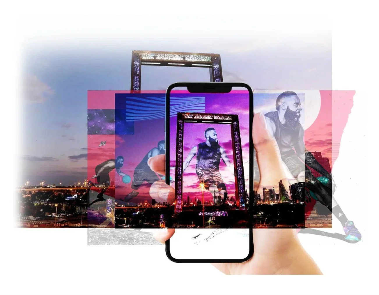 Adidas basketball retail activation concept featuring James Harden themed experience and digital engagement.