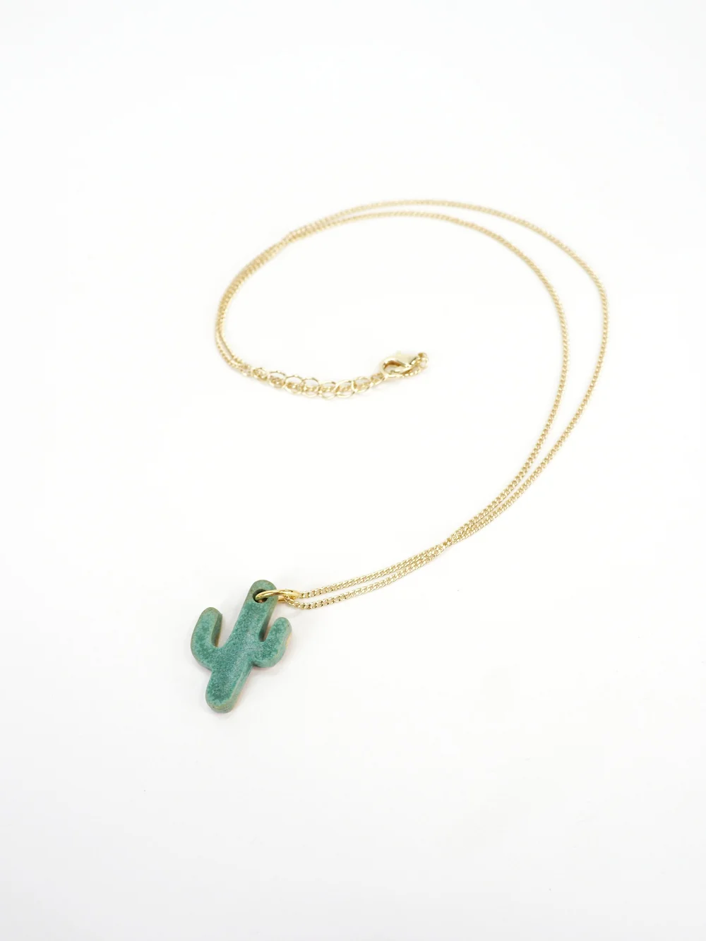 Kakto - Cactus Charm Ceramic Pendant Necklace — Two Ships Pottery