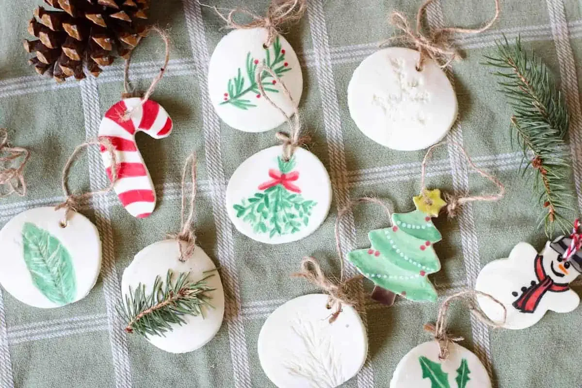 Clay holiday ornament making