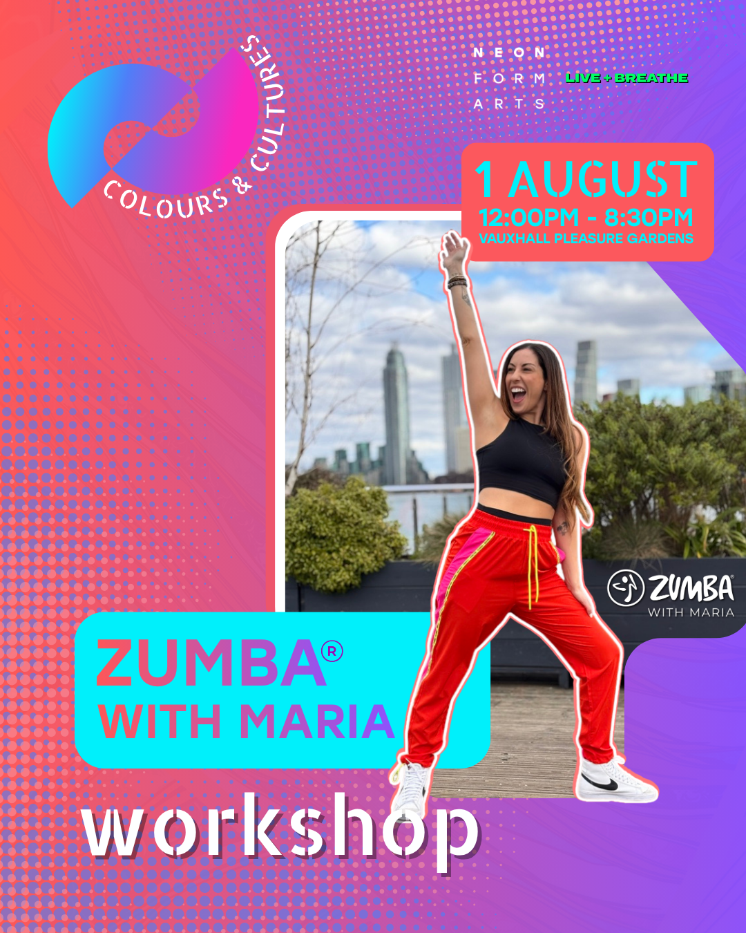 This Saturday at Colours &amp; Cultures, Zumba® Fitness Session