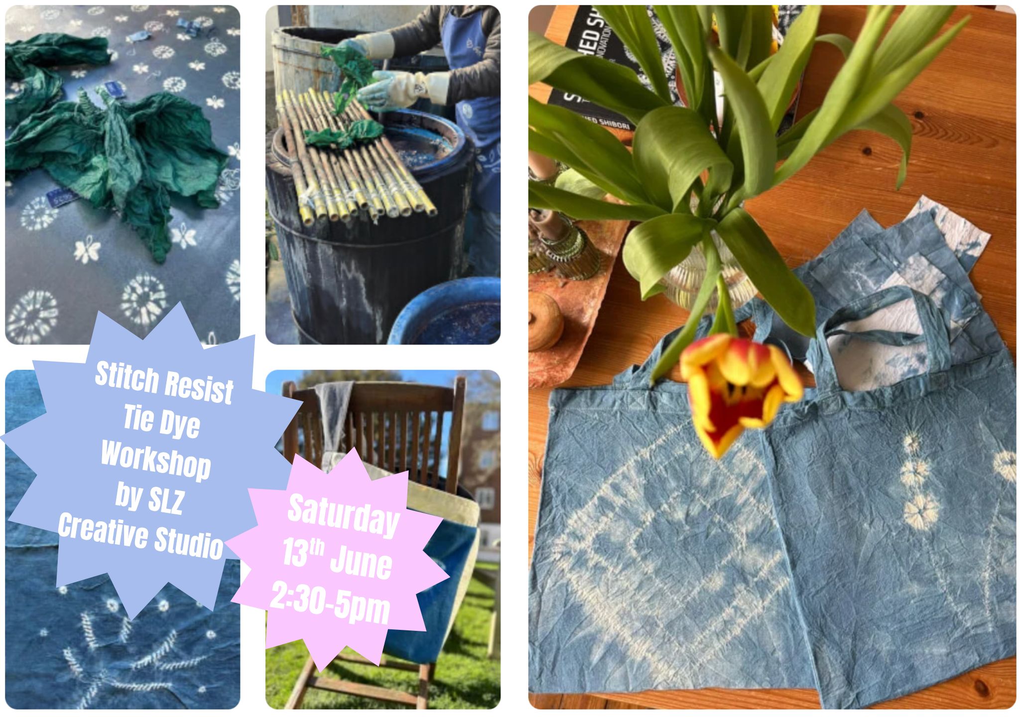 Stitch Resist  Tie Dye Workshop