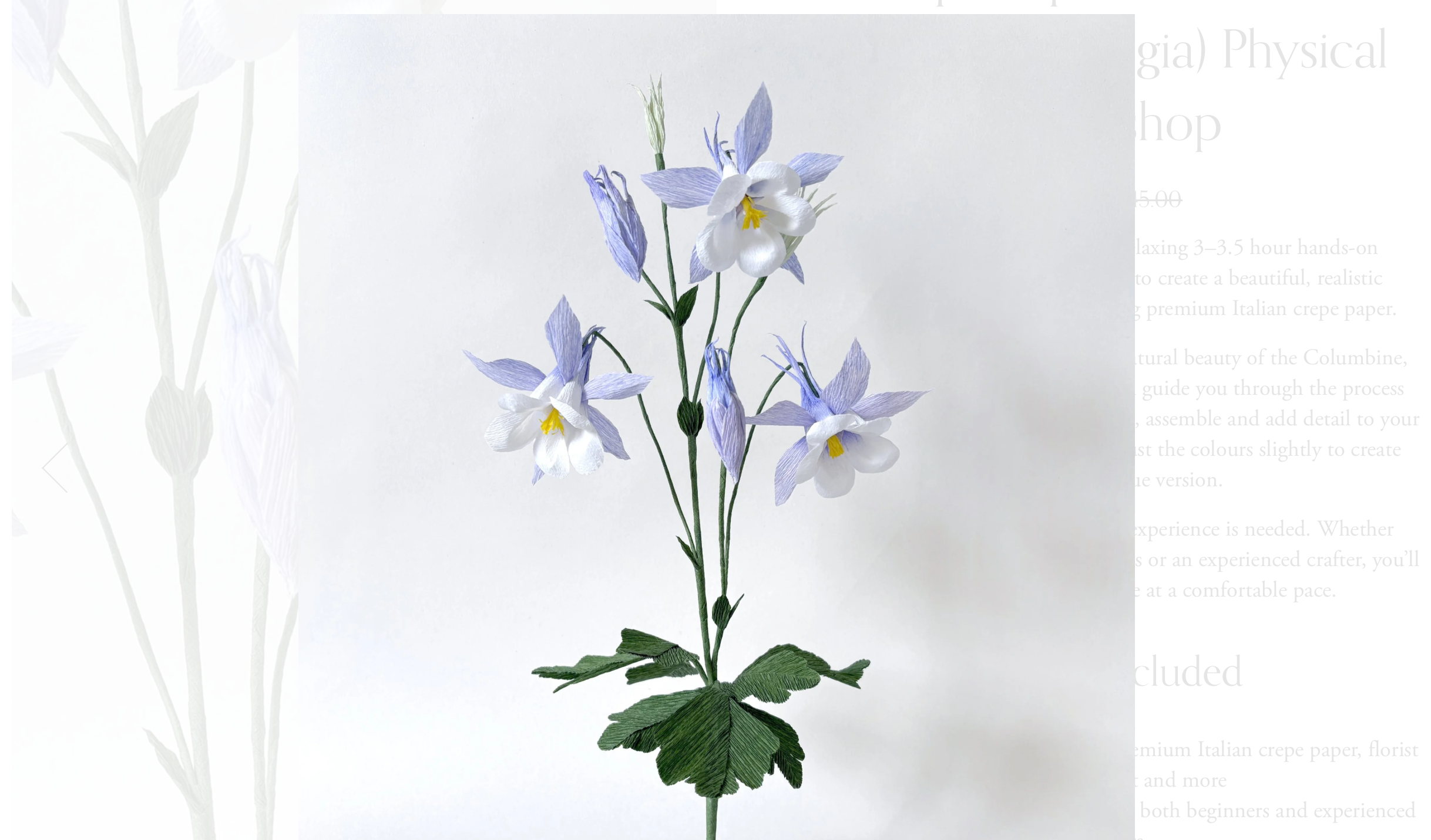 Crepe Paper Columbine Flower (Aquilegia) Physical Workshop