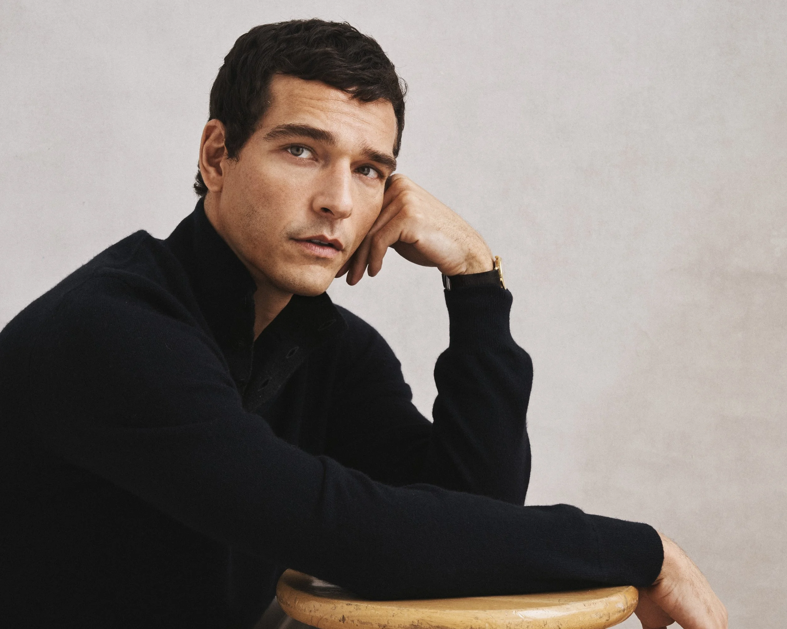 Signature Cashmere Quarter Button Down Sweater - Navy_5506.jpg