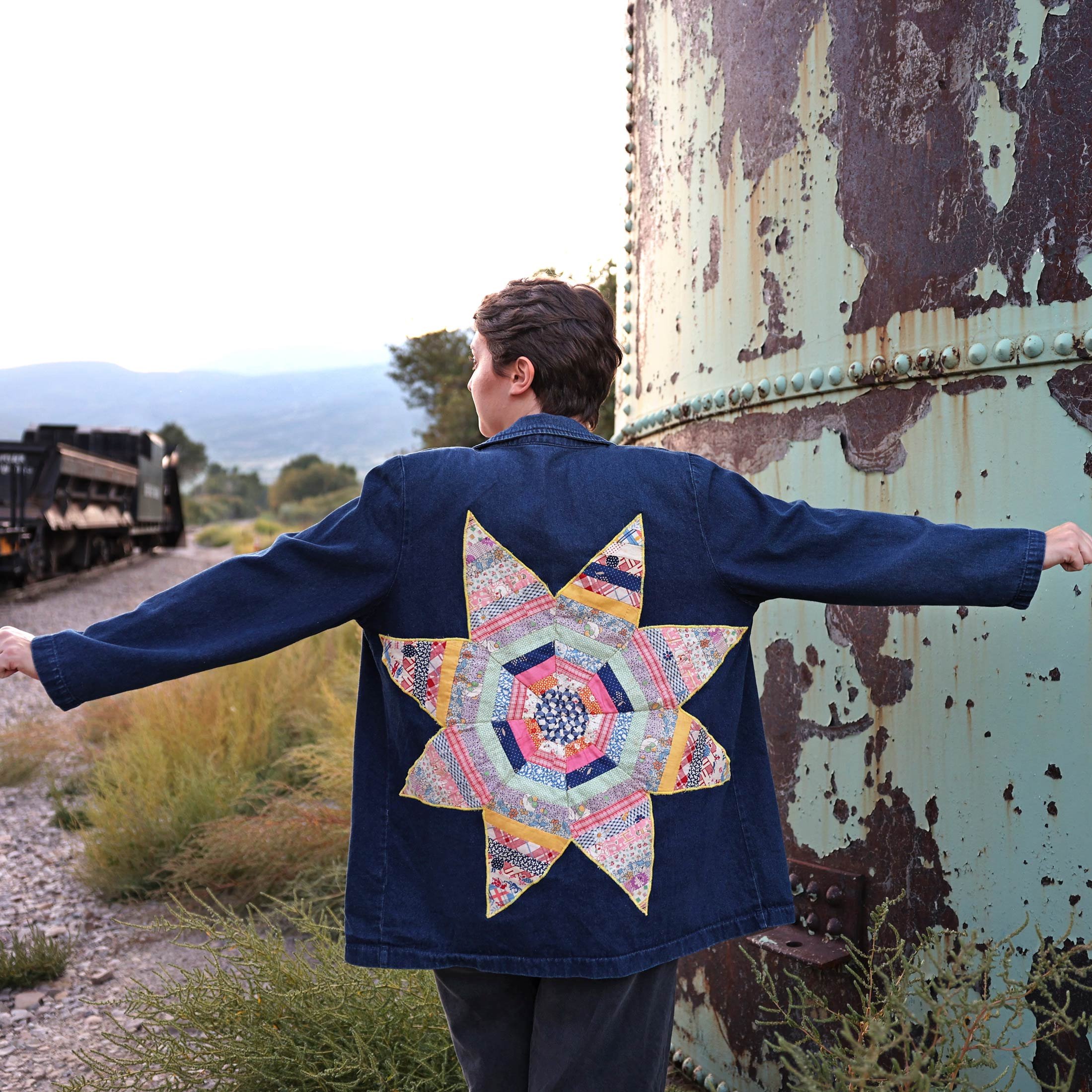 UniqueBlueDenimBlazer80sStylewithVintage1930sQuiltBlock_byAulelei_w.jpg