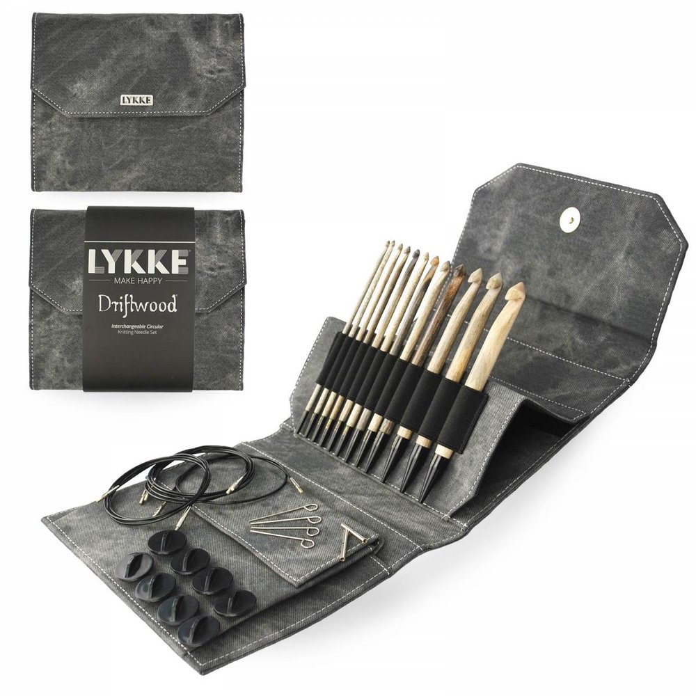 LYKKE Driftwood - Interchangeable Tunisian Crochet Set - Grey Denim — Mrs.  Knits Yarn Studio