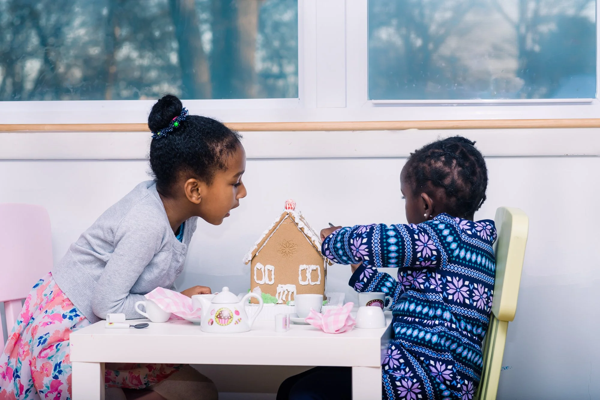 In Home Lifestyle Portrait Session - Tea for Two Girls Tea Party ...